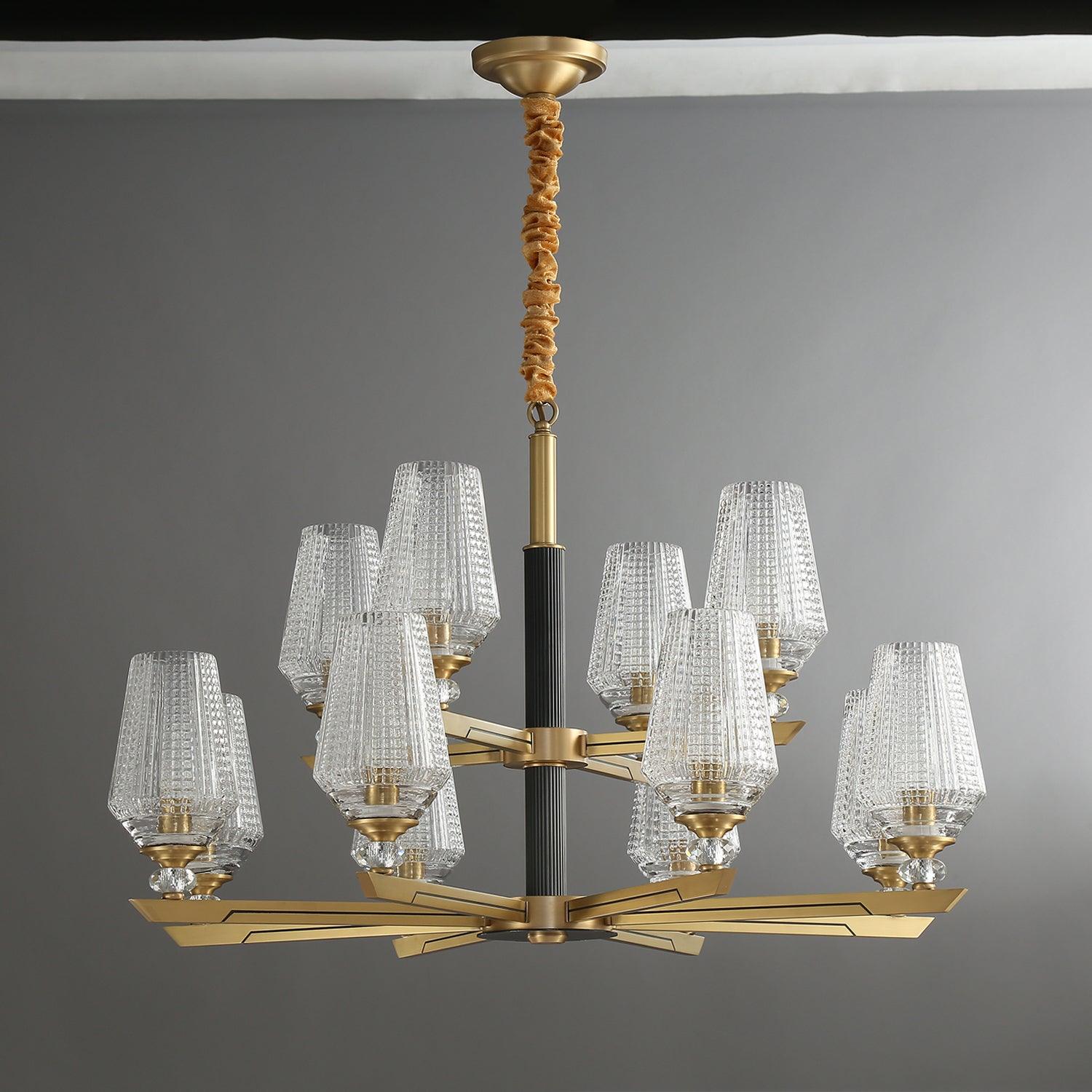 Astra Luxury Hexa Brass Chandelier - Letslighting