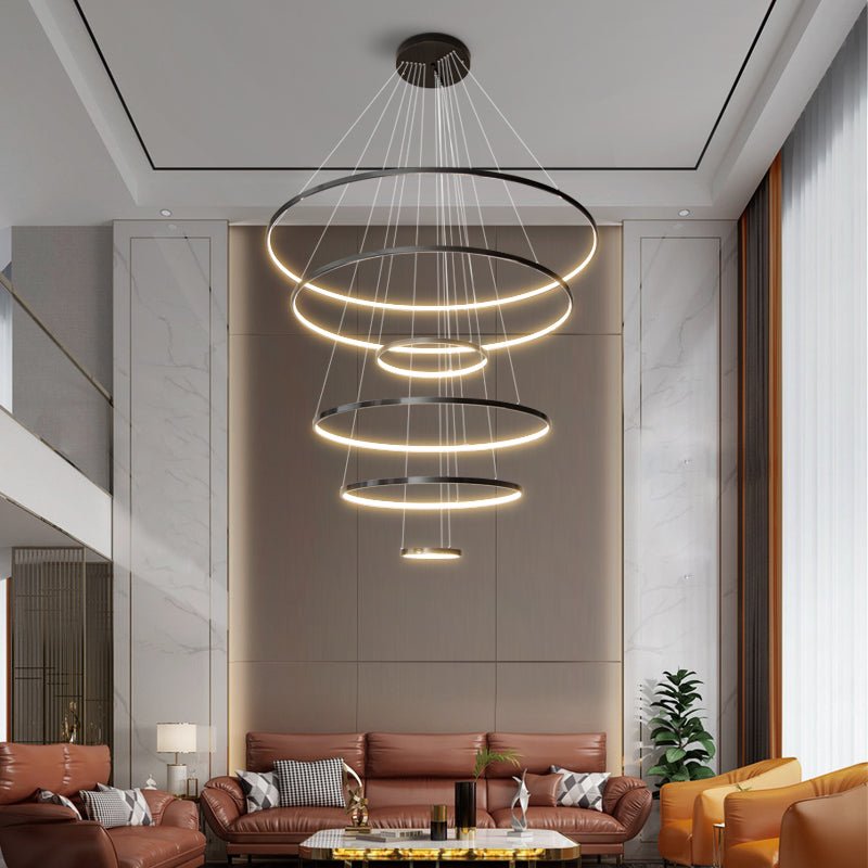 Arthaila Modern Minimalist Rings Brass Plastic Chandelier - Letslighting
