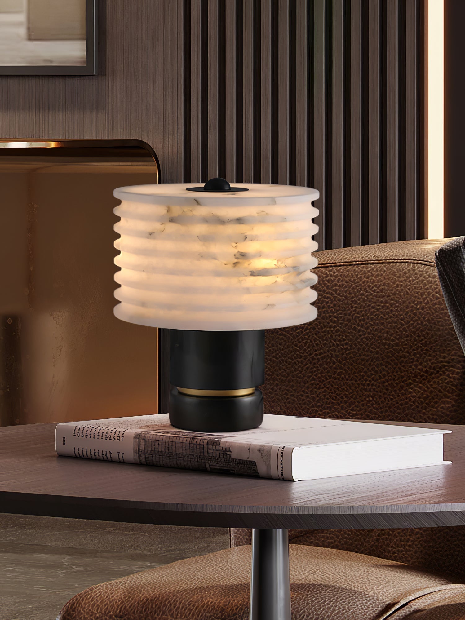 Elmarir Ribbed Alabaster Table Lamp - Letslighting