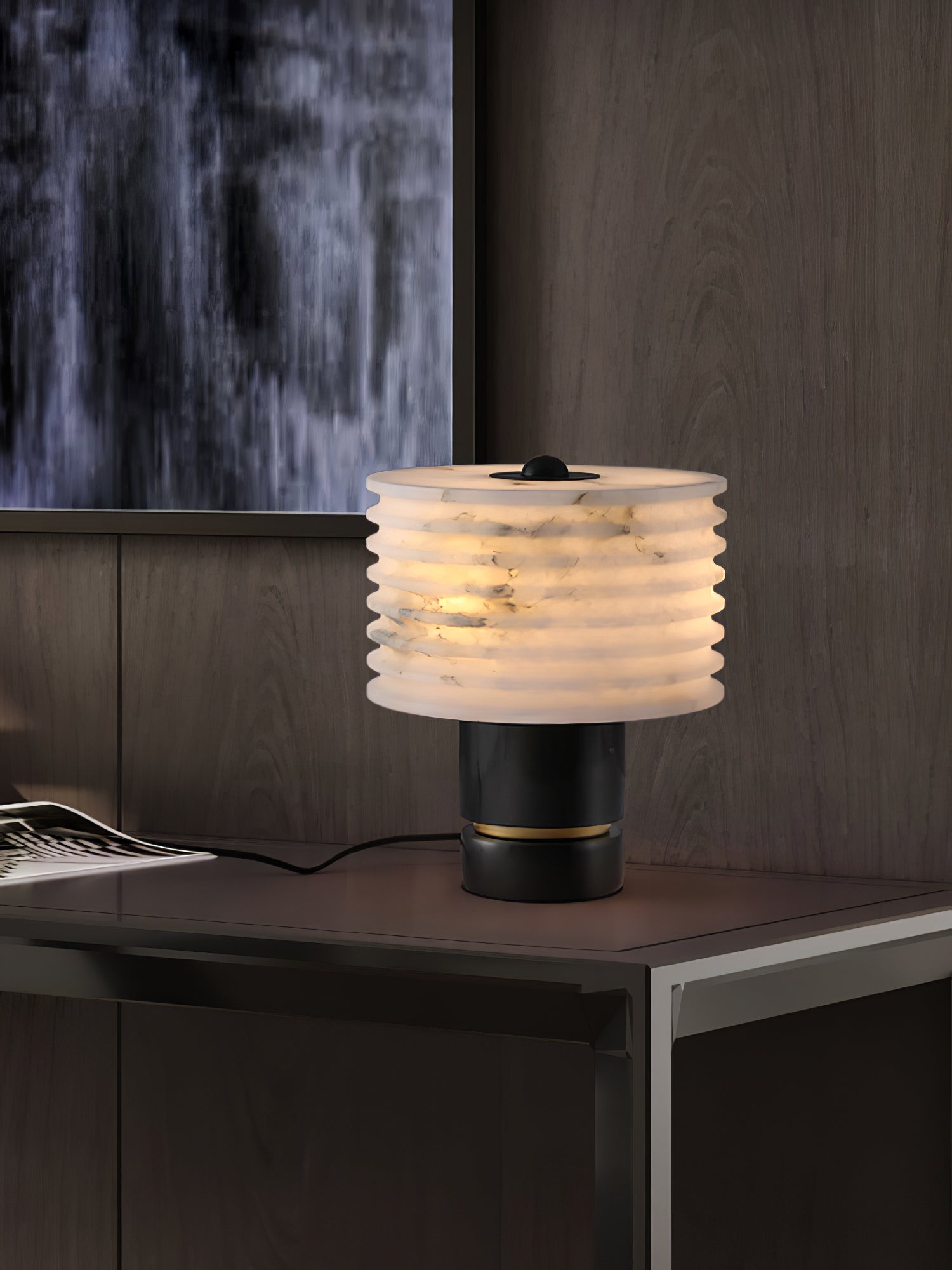 Elmarir Ribbed Alabaster Table Lamp - Letslighting