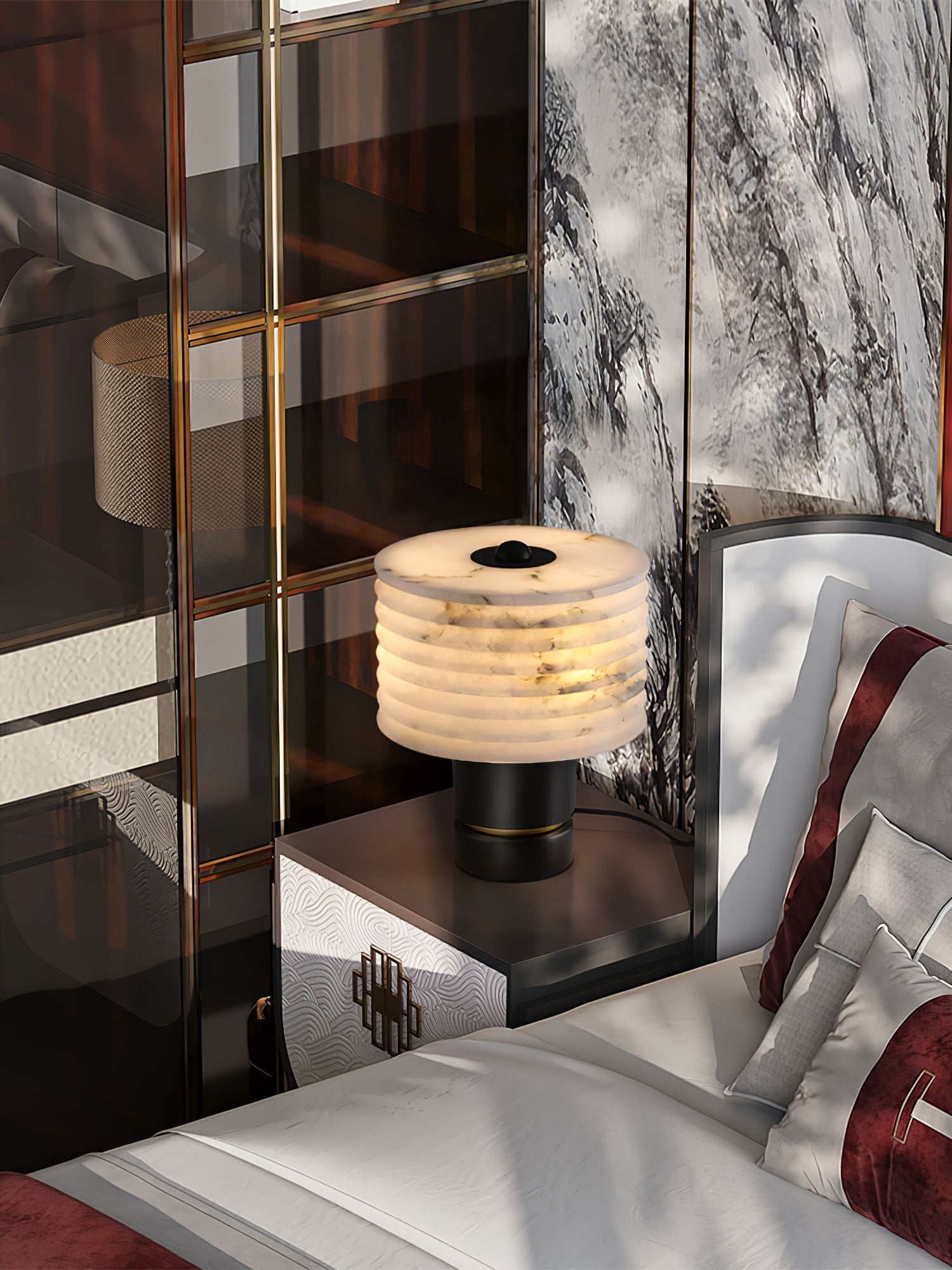 Elmarir Ribbed Alabaster Table Lamp - Letslighting