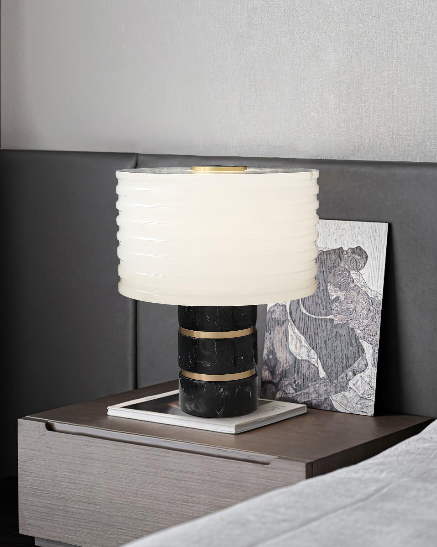 Elmarir Ribbed Alabaster Table Lamp - Letslighting