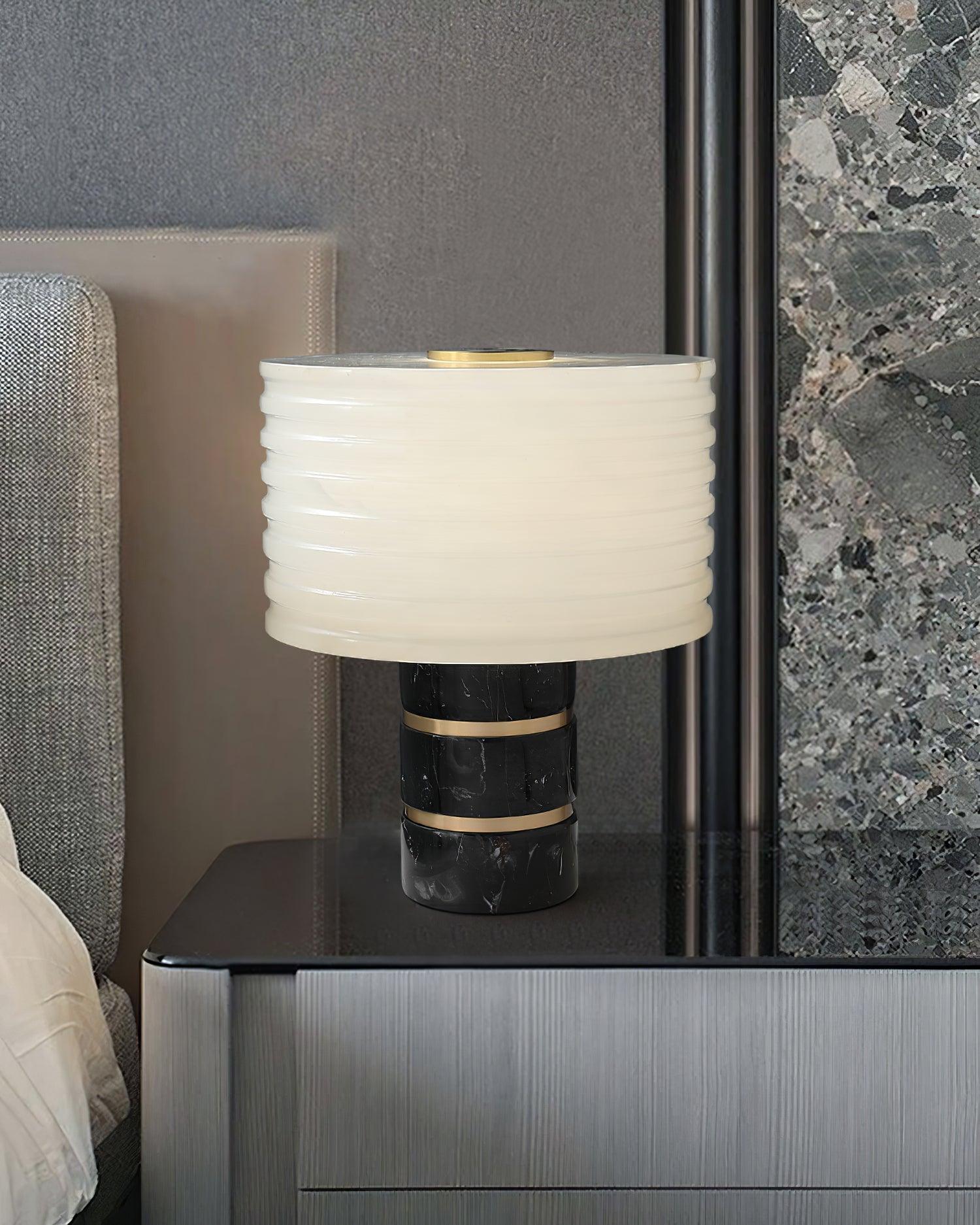 Elmarir Ribbed Alabaster Table Lamp - Letslighting