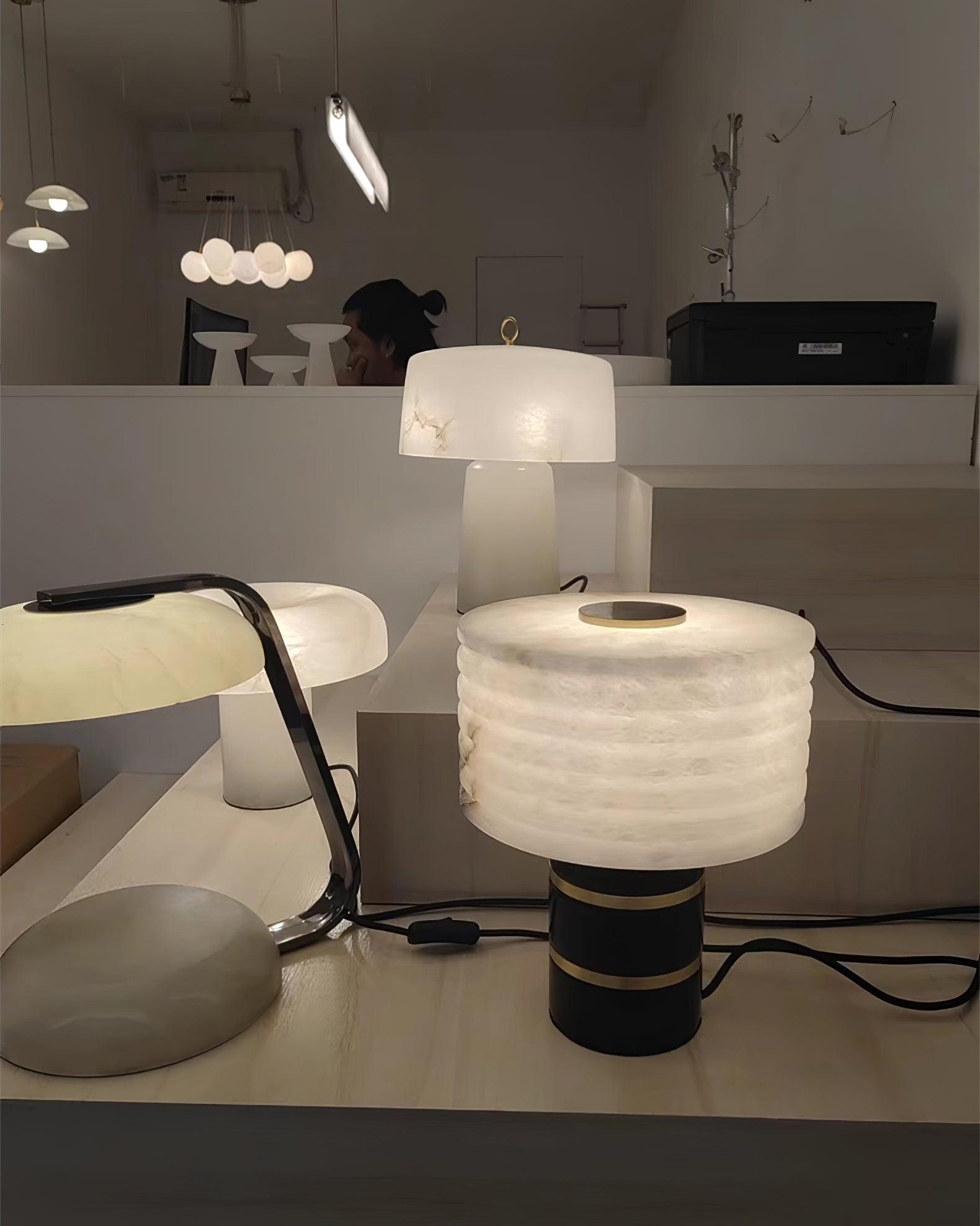 Elmarir Ribbed Alabaster Table Lamp - Letslighting