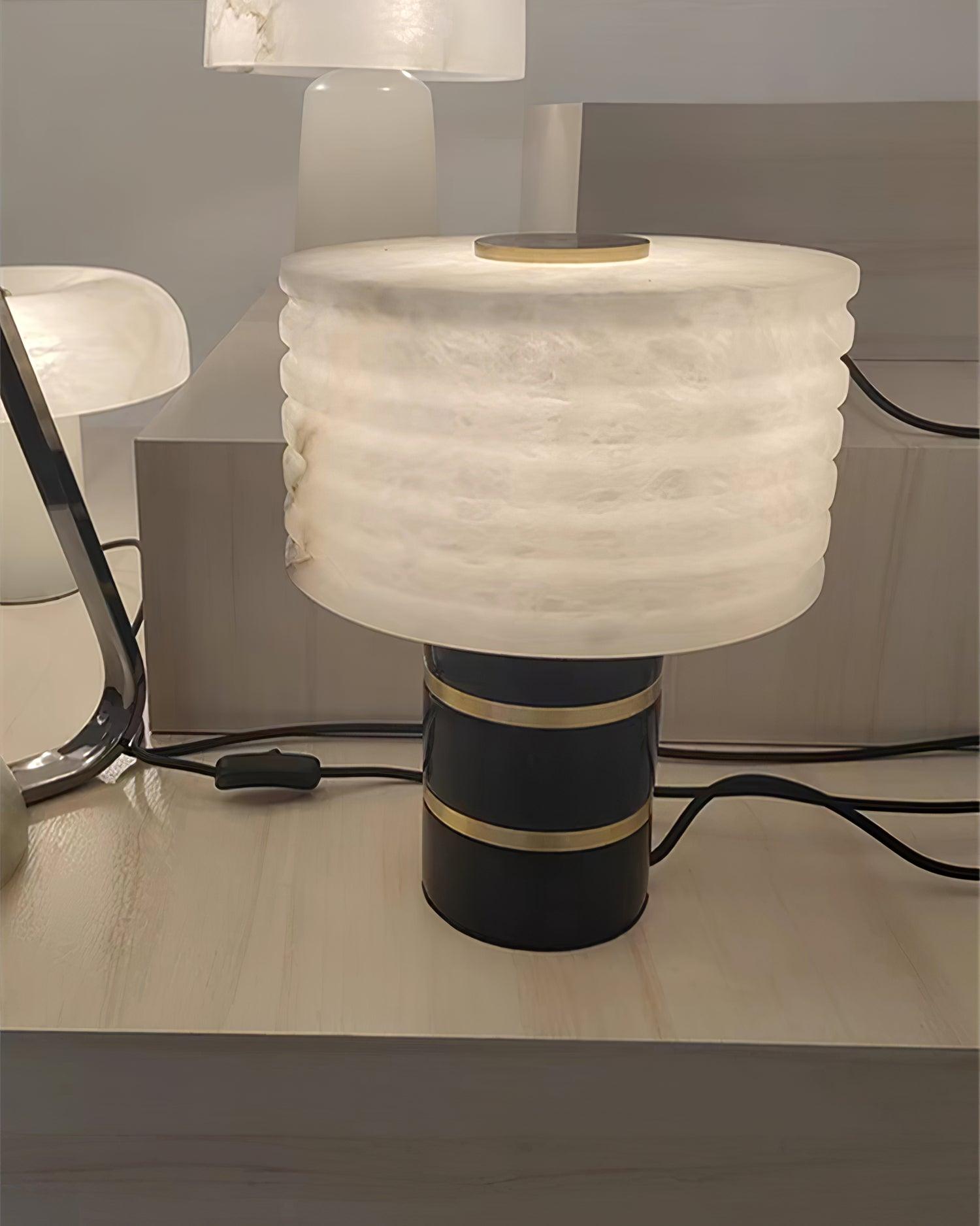 Elmarir Ribbed Alabaster Table Lamp - Letslighting