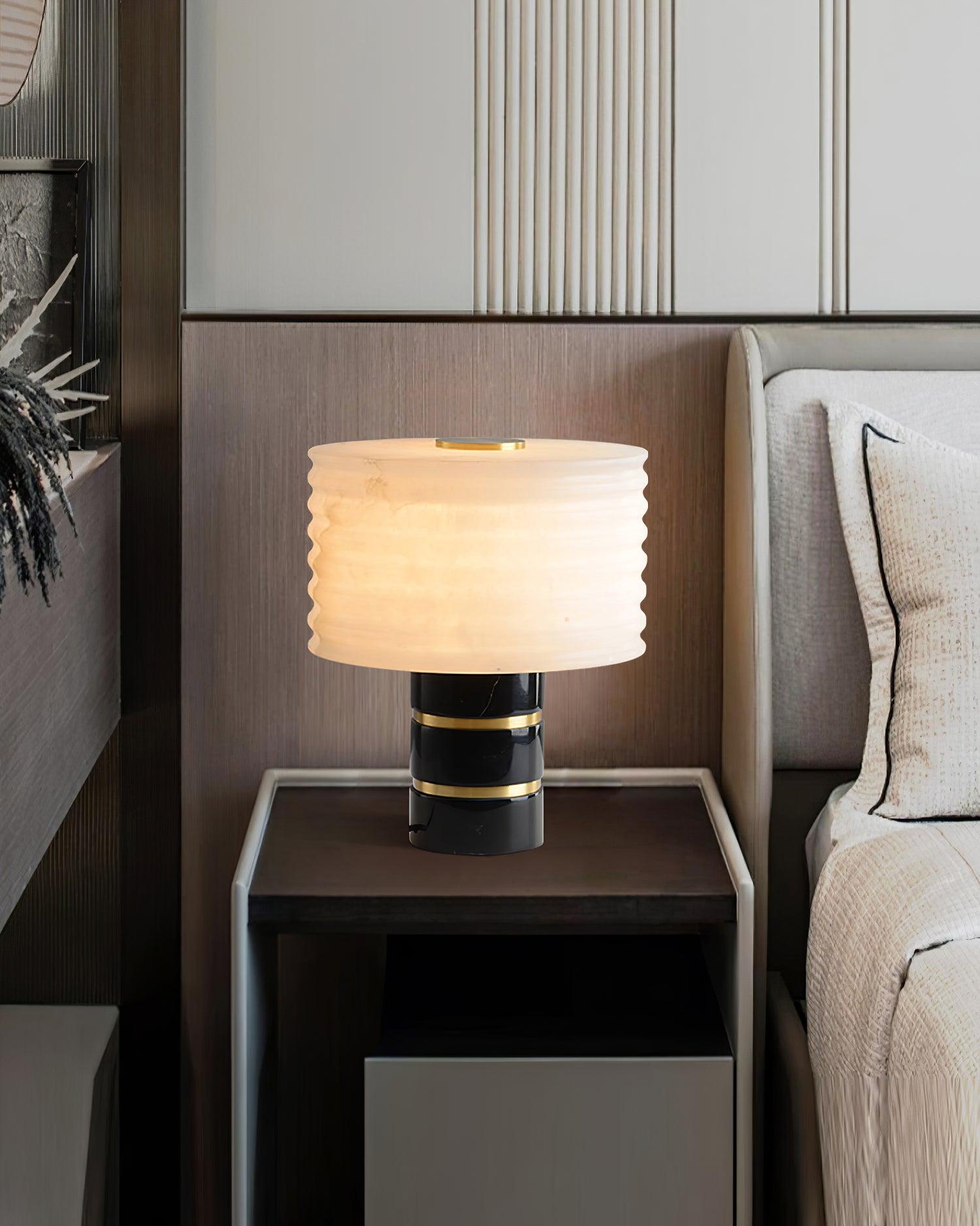 Elmarir Ribbed Alabaster Table Lamp - Letslighting