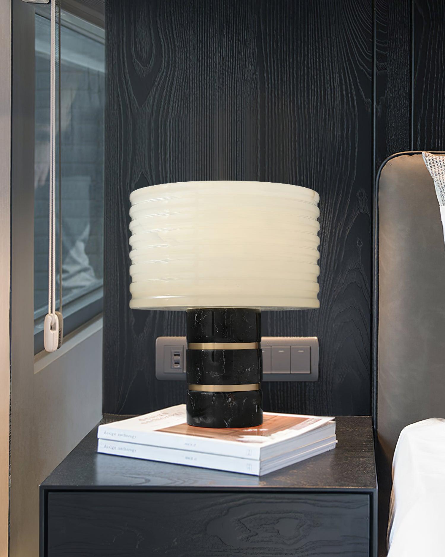 Elmarir Ribbed Alabaster Table Lamp - Letslighting