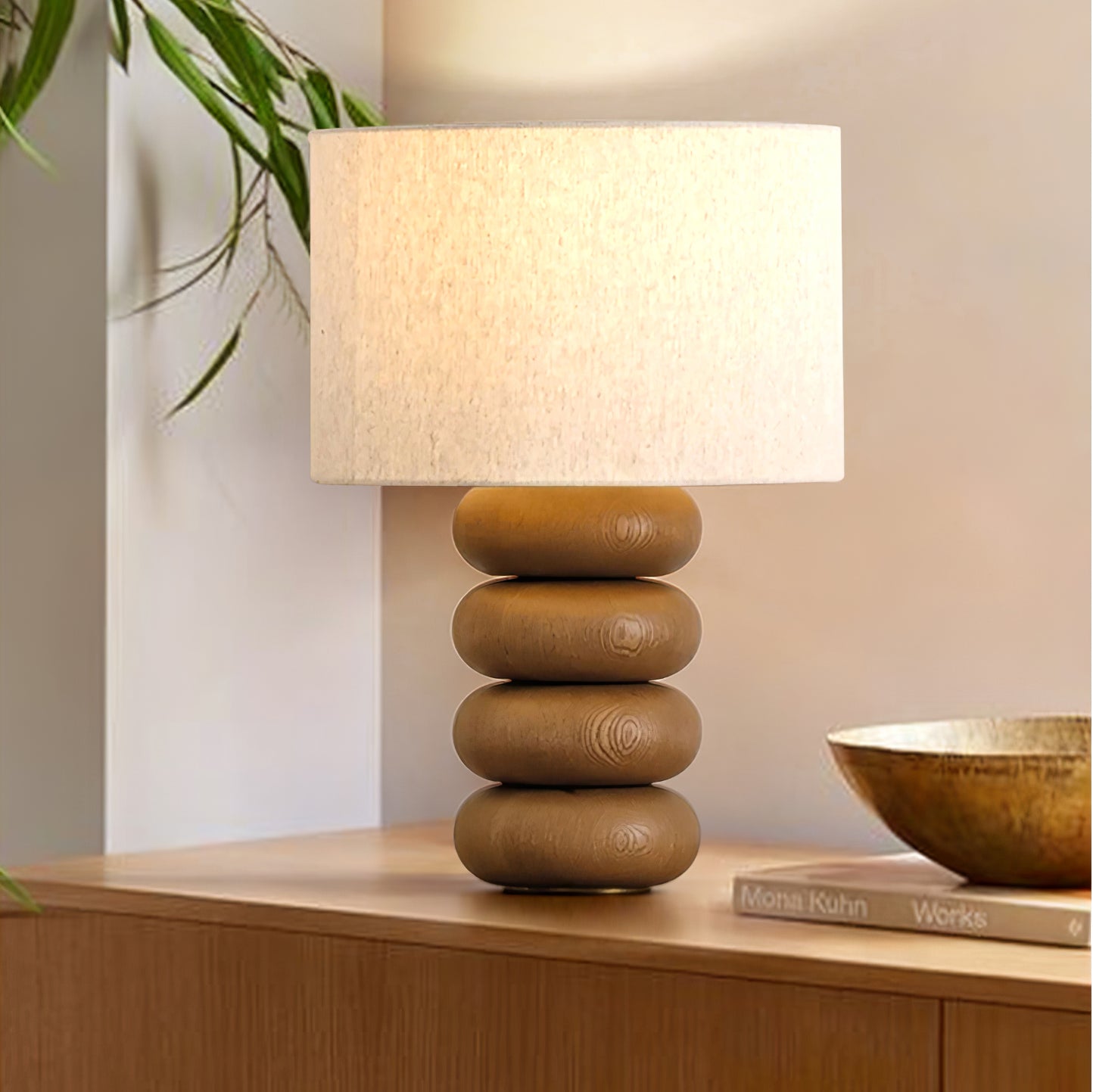 Zana Wood Fabric Table Lamp - Letslighting