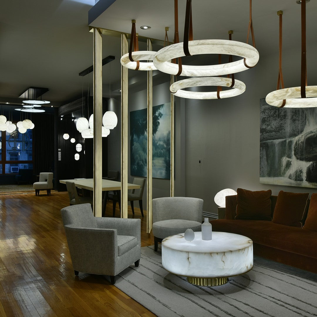 Culiris Modern Minimalist Brown Alabaster Chandelier - Letslighting