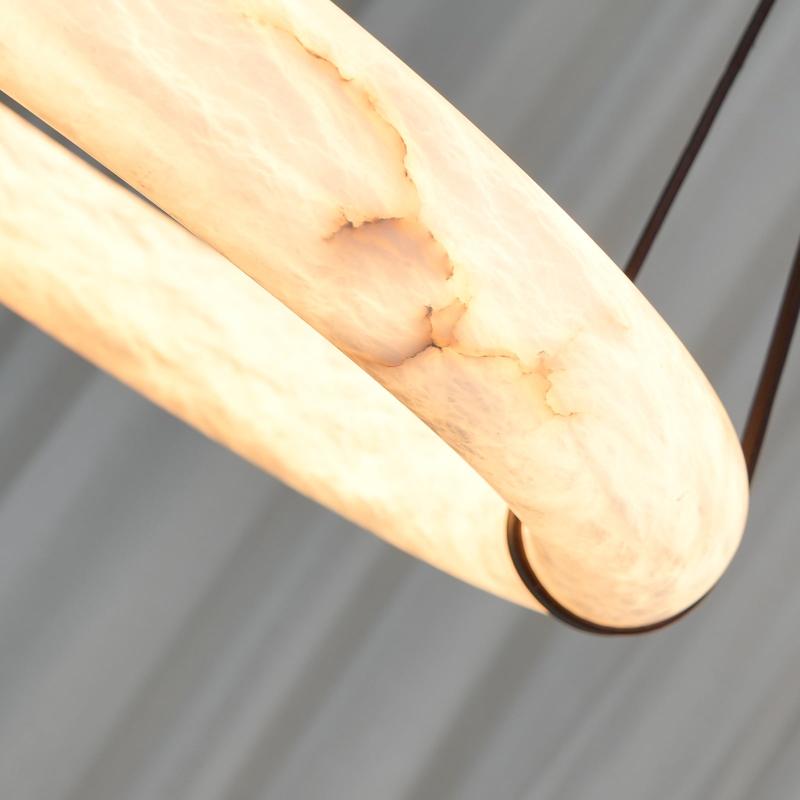 Luste Alabaster Chandeliers Ring Leather Strap Version B - Letslighting
