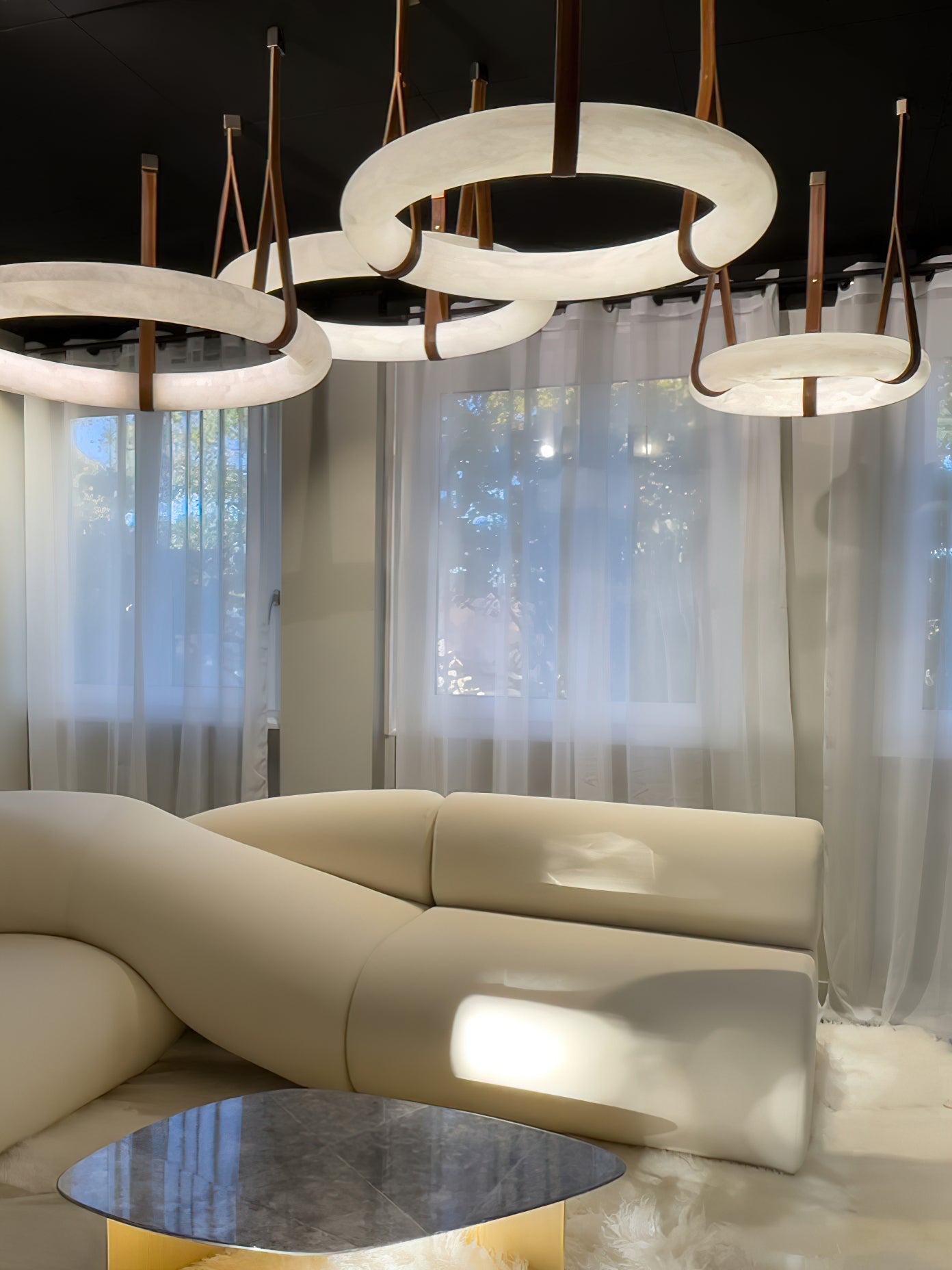 Culiris Modern Minimalist Brown Alabaster Chandelier - Letslighting