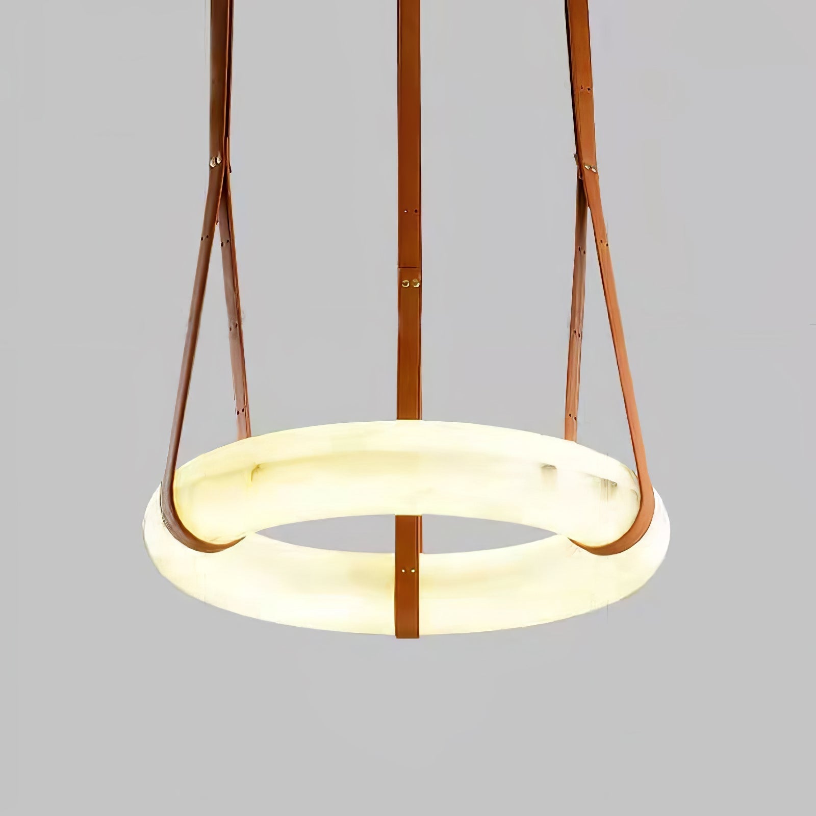 Luste Alabaster Chandeliers Ring Leather Strap Version B - Letslighting
