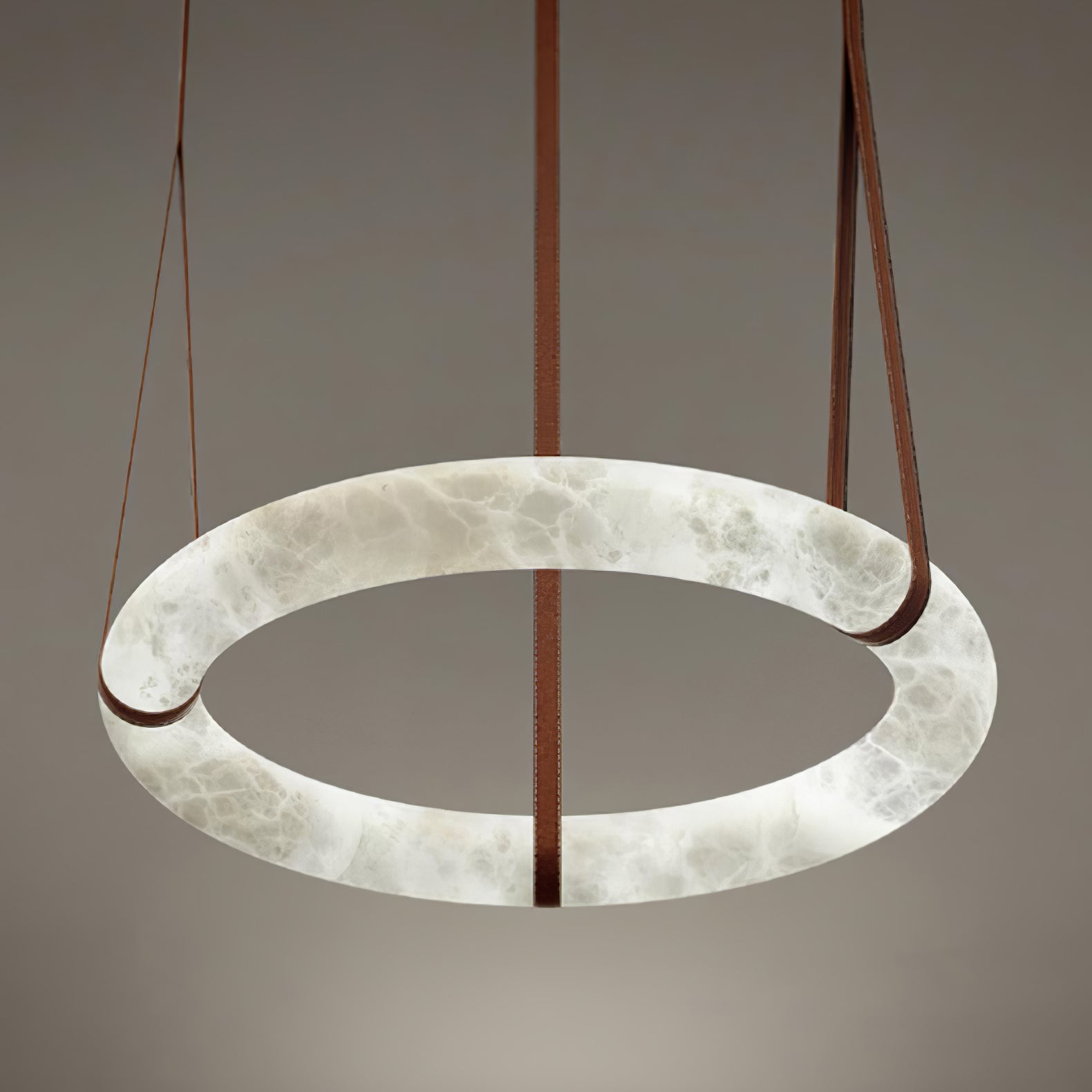 Luste Alabaster Chandeliers Ring Leather Strap Version B - Letslighting