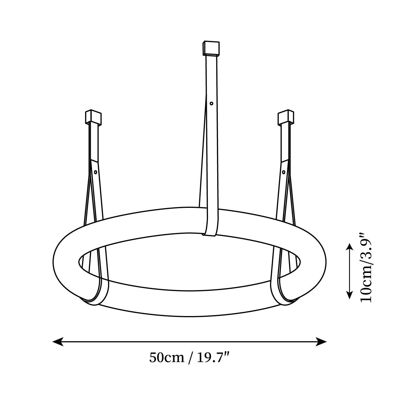 Pendant Lamp Alabaster Ring Triple Leather Straps Nordic Luxe - Letslighting