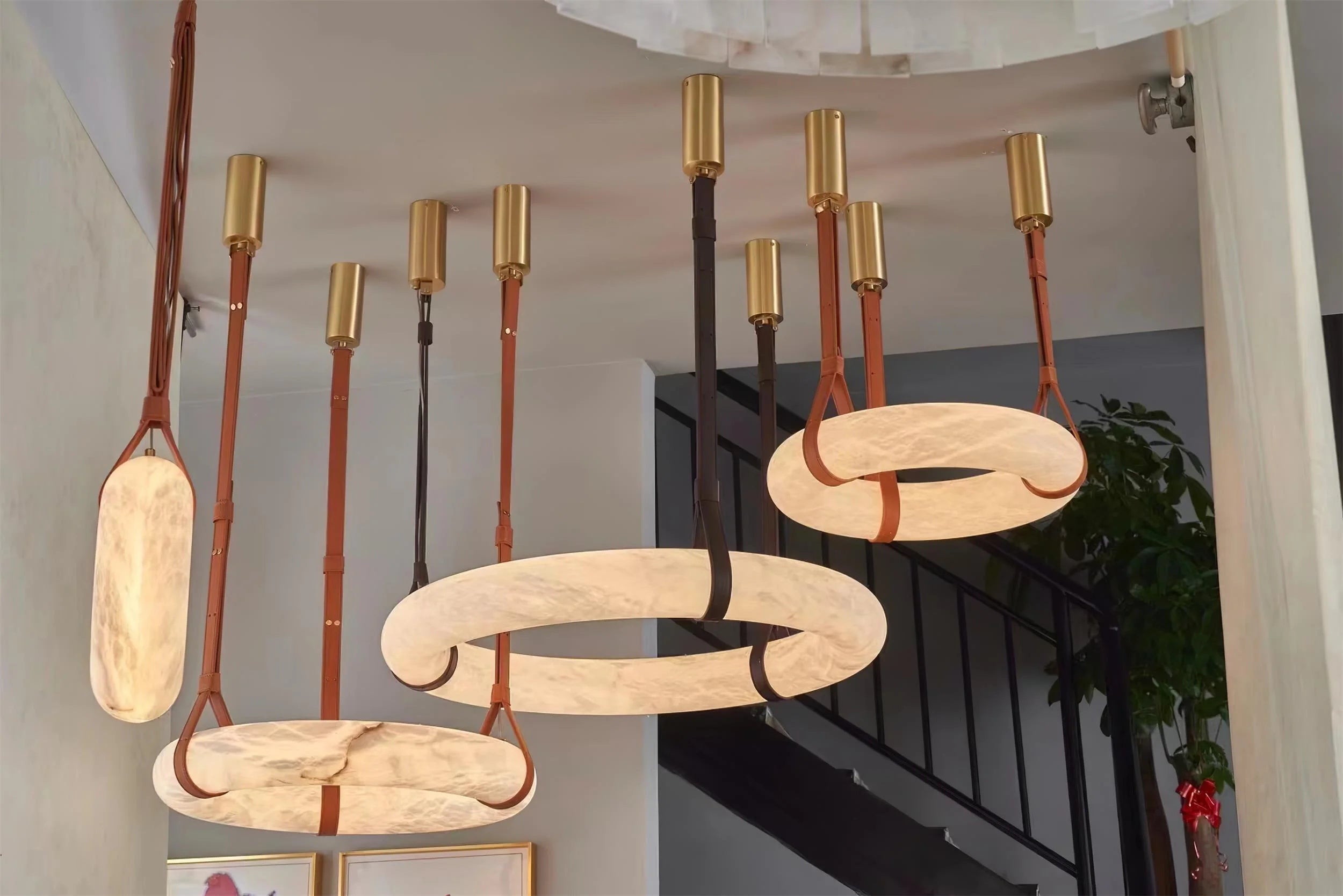 Culiris Modern Minimalist Brown Alabaster Chandelier - Letslighting