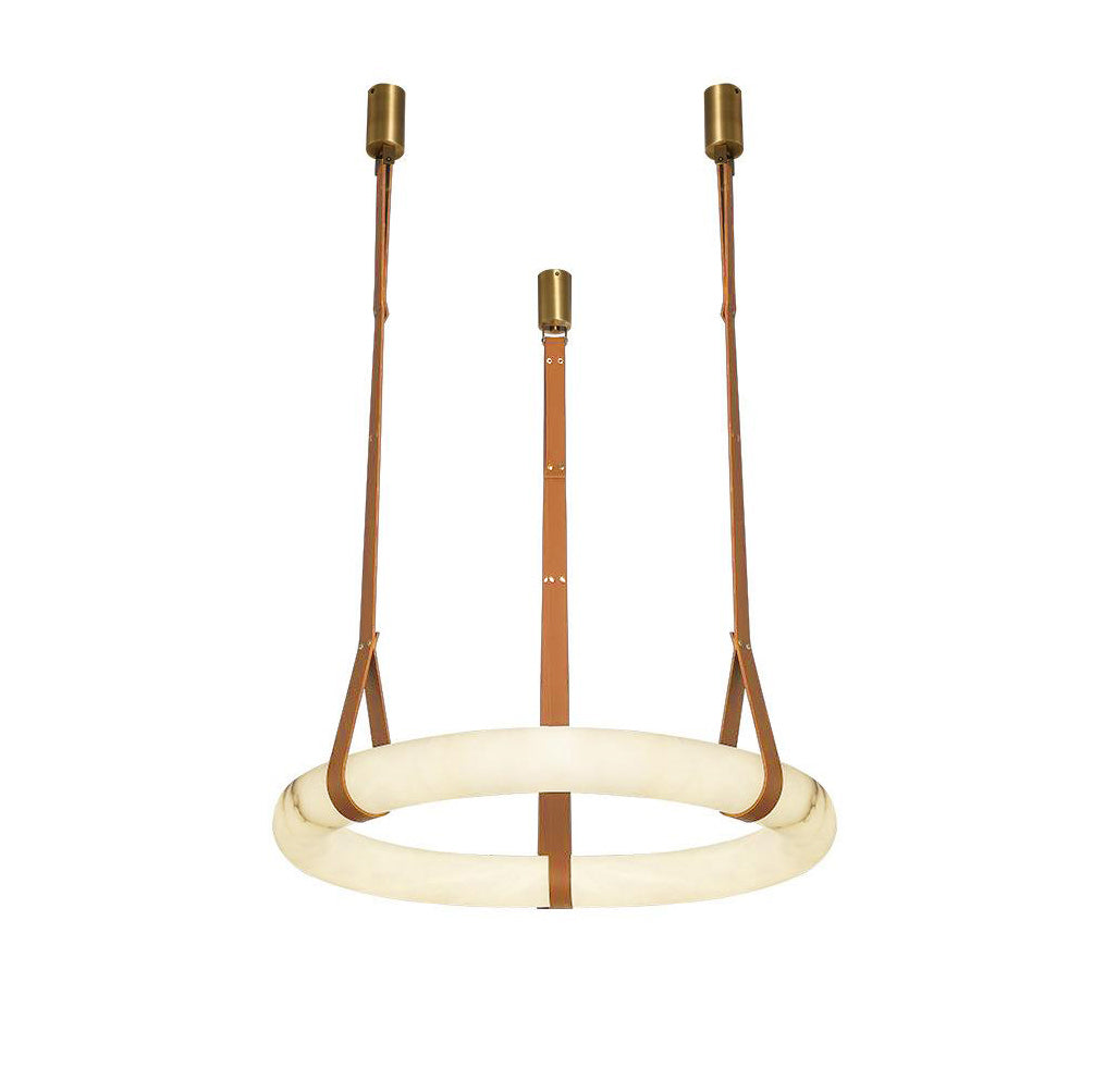 Luste Alabaster Chandeliers Ring Leather Strap Version B - Letslighting