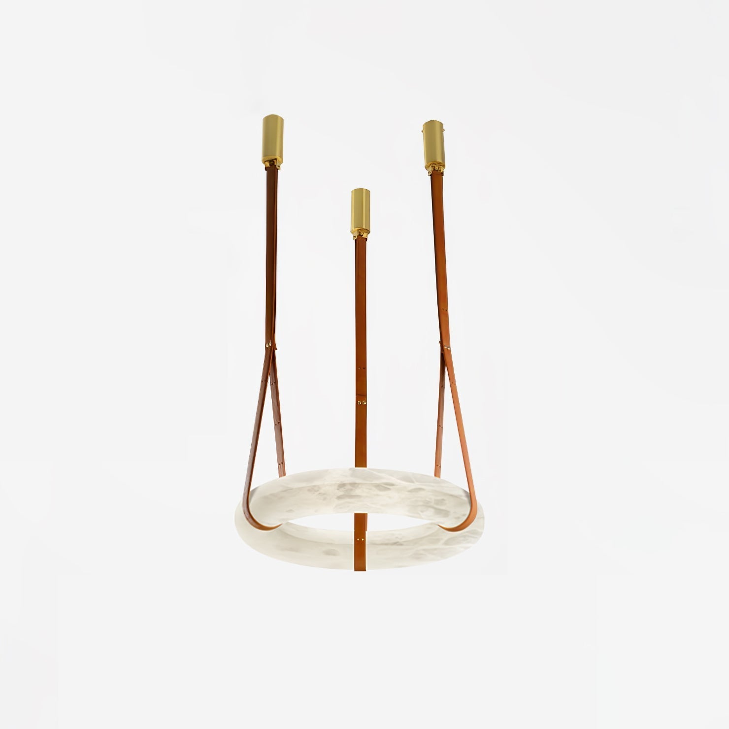 Luste Alabaster Chandeliers Ring Leather Strap Version B - Letslighting