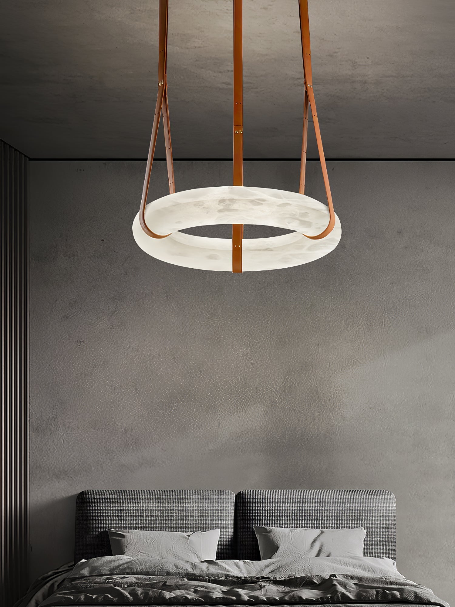 Luste Alabaster Chandeliers Ring Leather Strap Version B - Letslighting