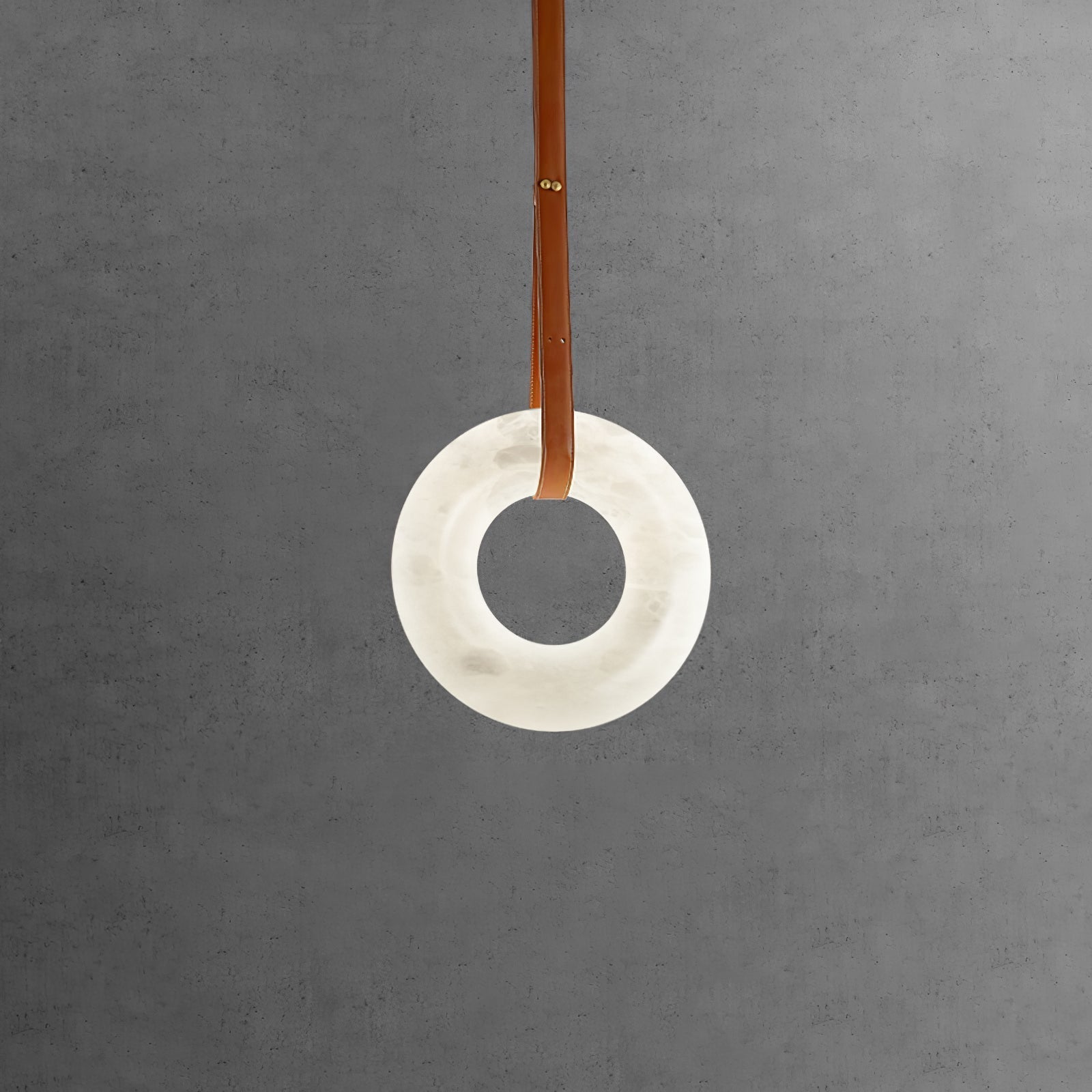 Luste Alabaster Chandeliers Ring Leather Strap Version B - Letslighting