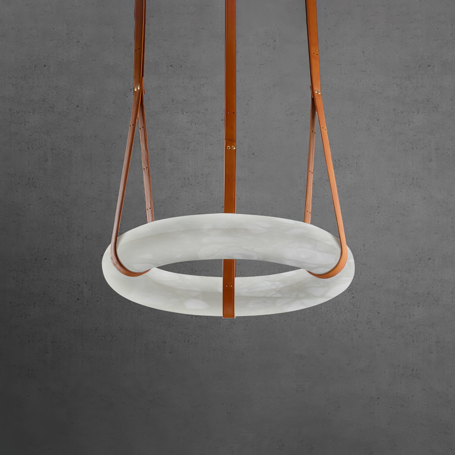 Luste Alabaster Chandeliers Ring Leather Strap Version B - Letslighting