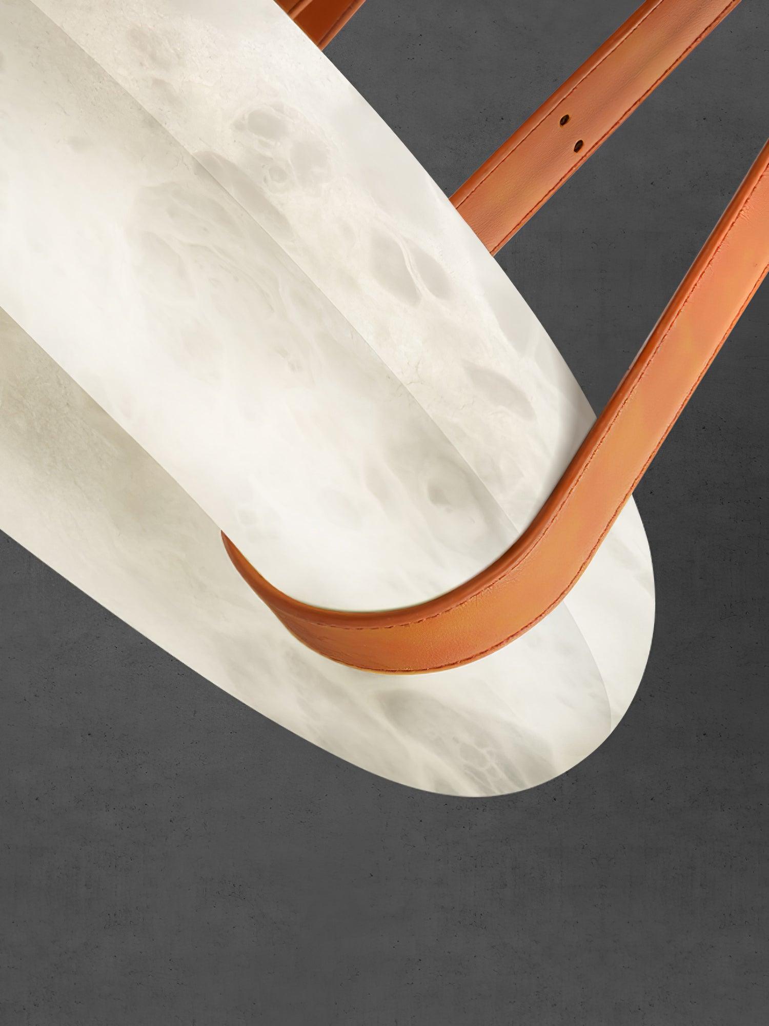 Luste Alabaster Chandeliers Ring Leather Strap Version A - Letslighting