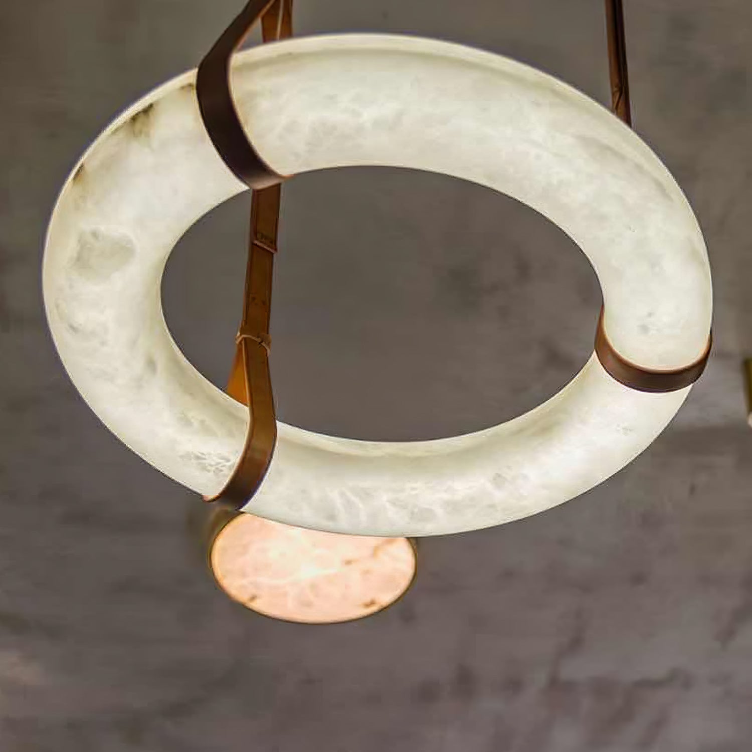 Luste Alabaster Chandeliers Ring Leather Strap Version A - Letslighting