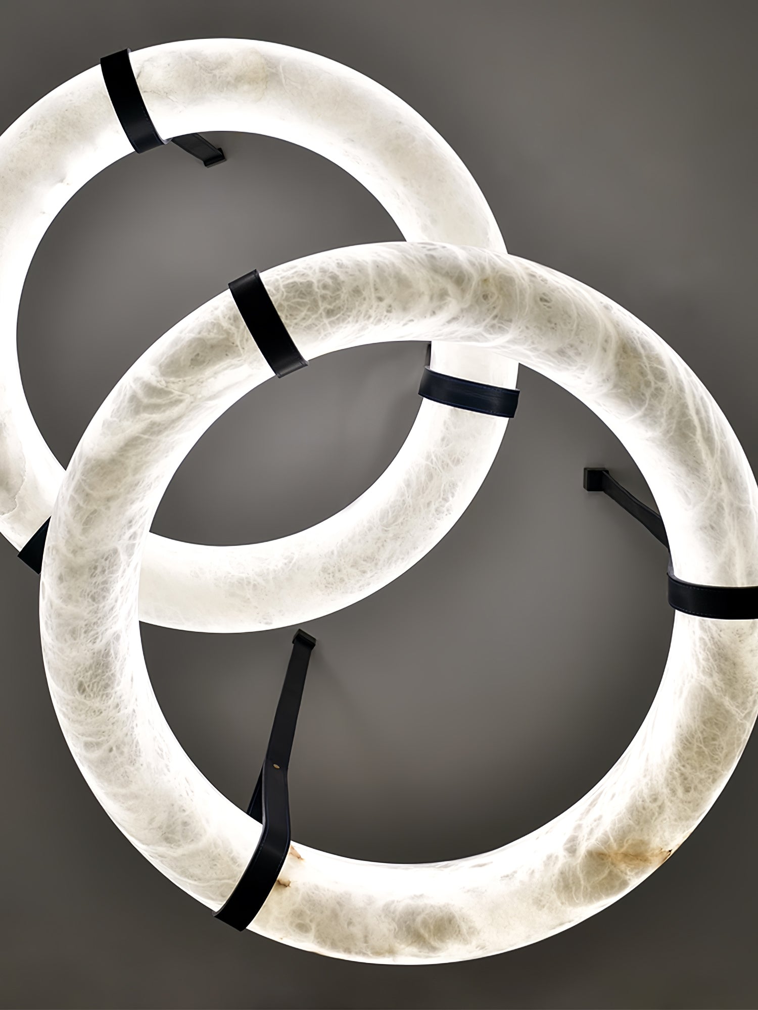 Luste Alabaster Chandeliers Ring Leather Strap Version A - Letslighting