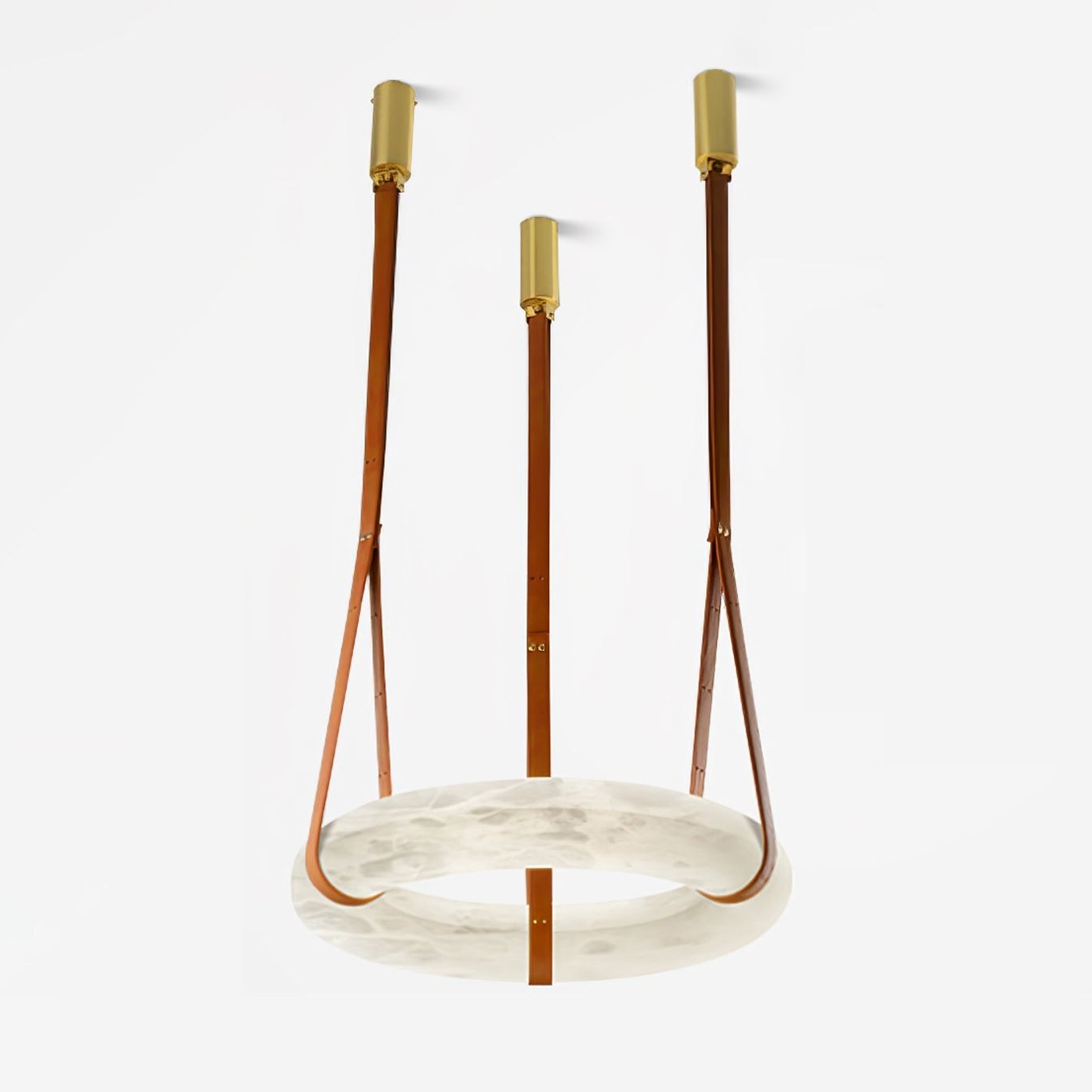 Luste Alabaster Chandeliers Ring Leather Strap Version B - Letslighting