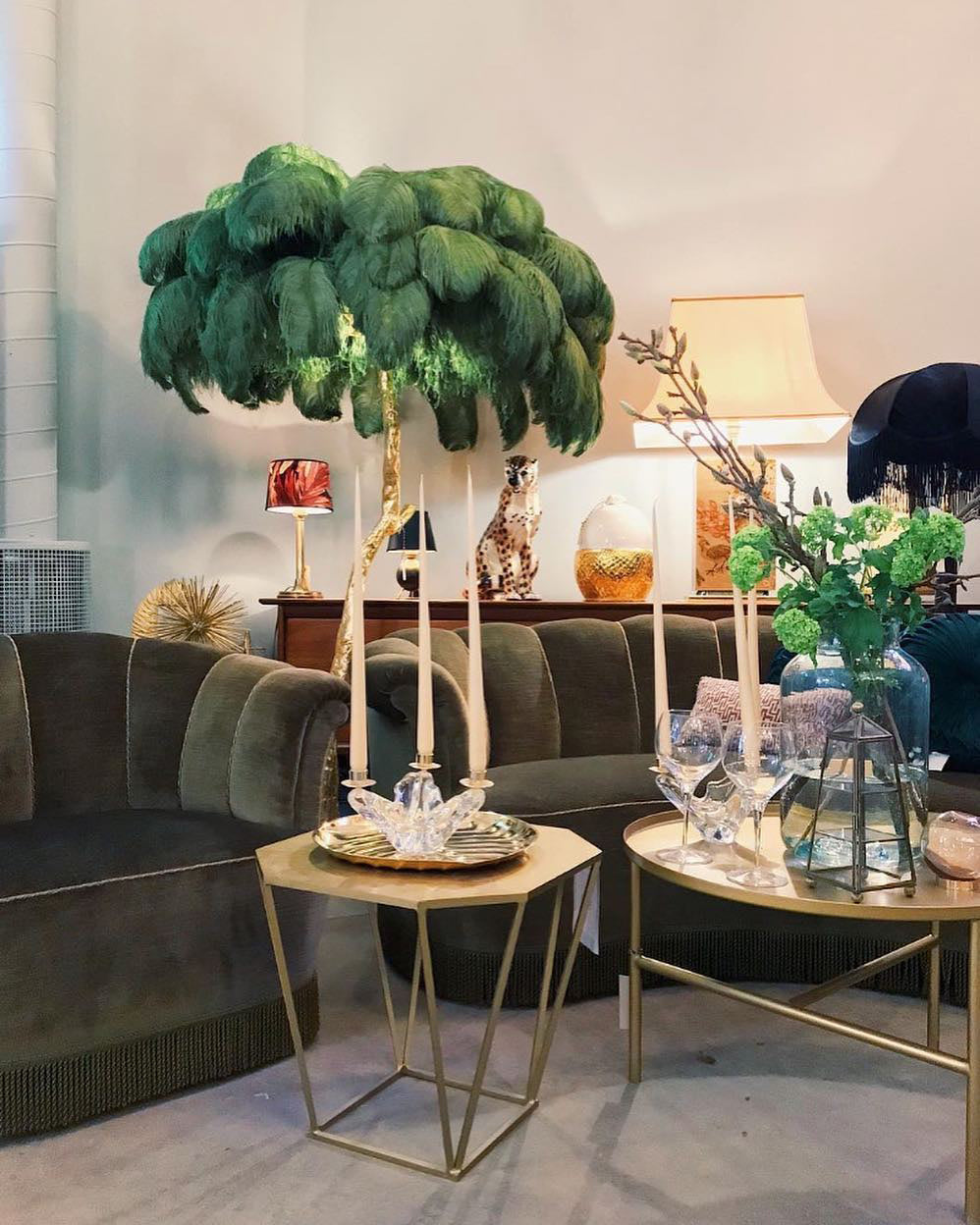 Selis Feather Brass Floor Lamp - Letslighting