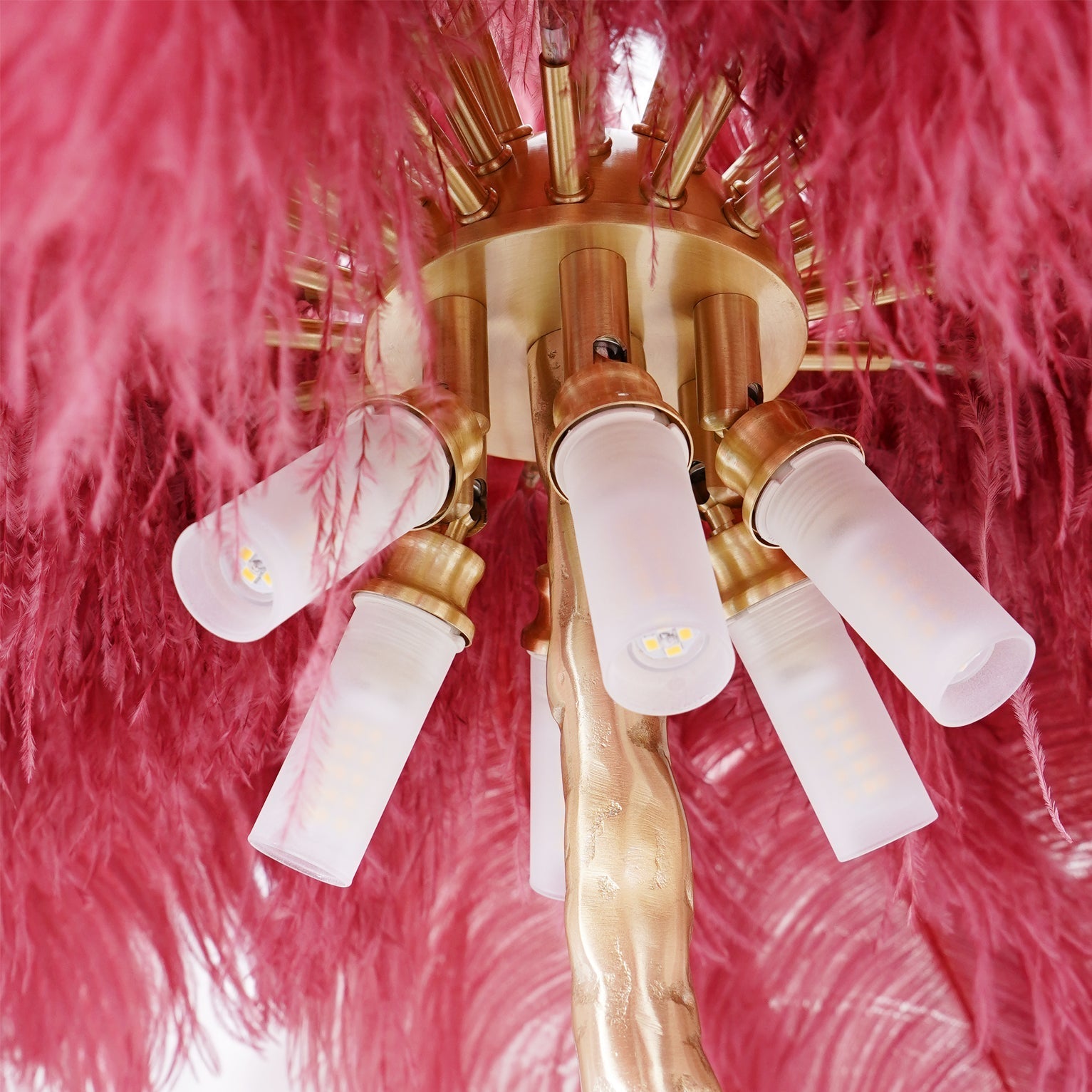 Selis Feather Brass Floor Lamp - Letslighting