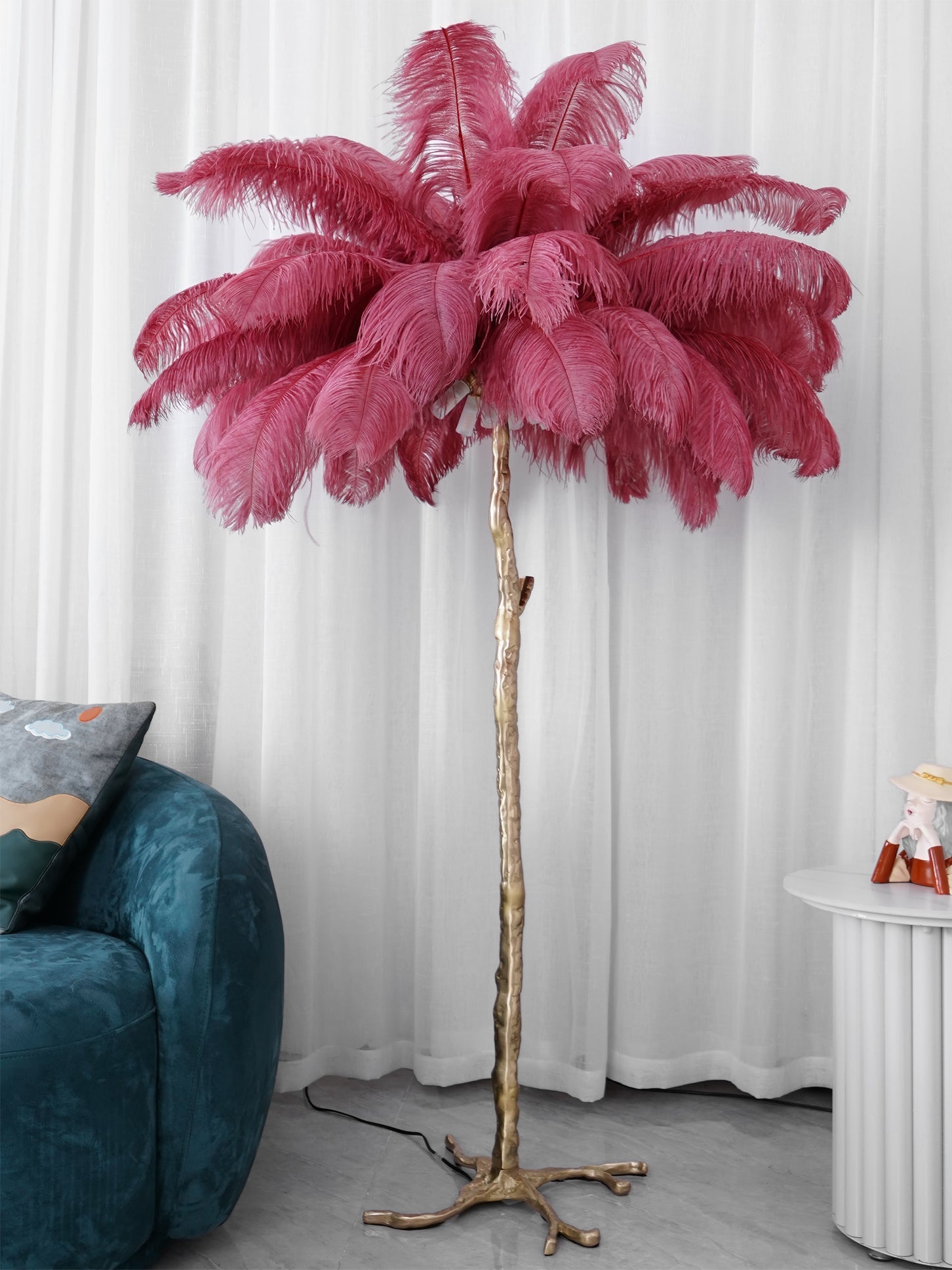 Selis Feather Brass Floor Lamp - Letslighting
