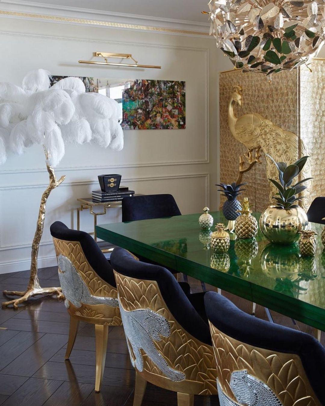 Selis Feather Brass Floor Lamp - Letslighting