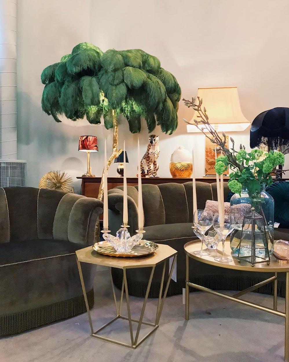 Selis Feather Brass Floor Lamp - Letslighting