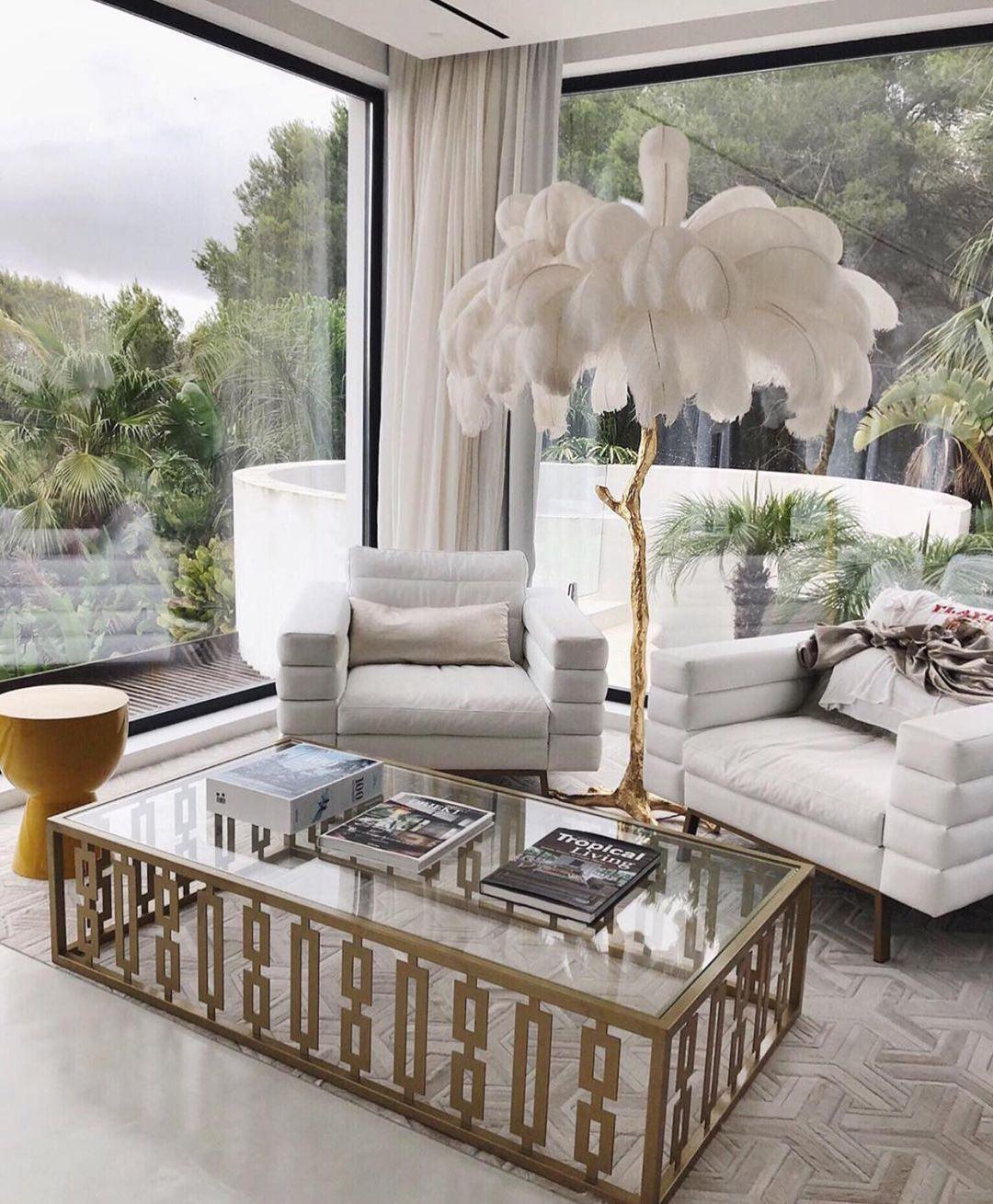 Selis Feather Brass Floor Lamp - Letslighting