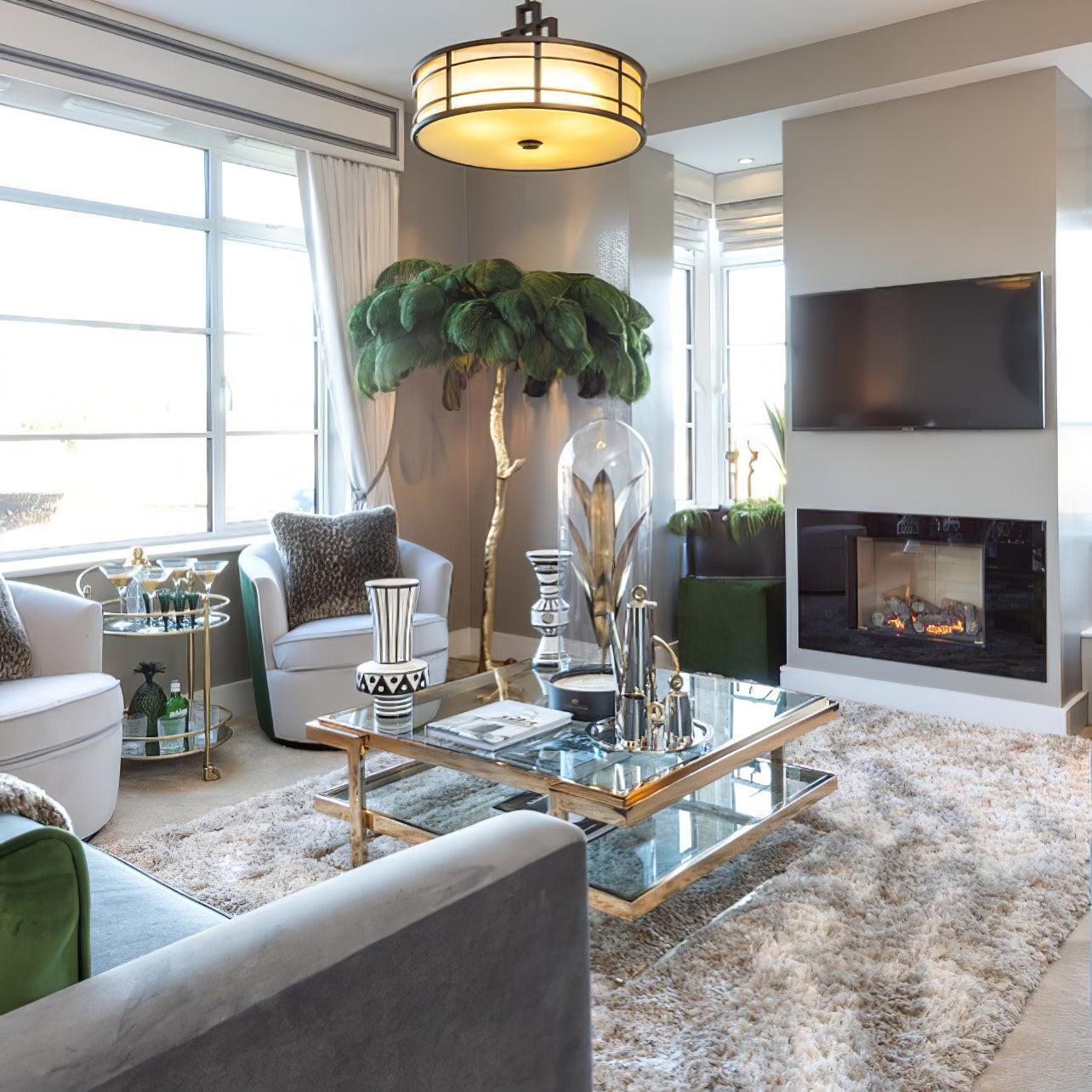 Selis Feather Brass Floor Lamp - Letslighting