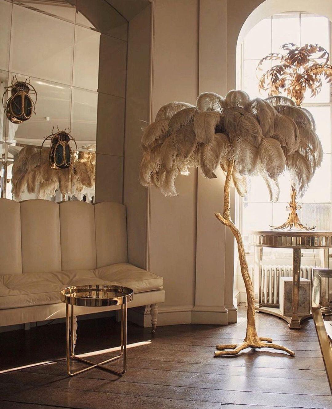 Selis Feather Brass Floor Lamp - Letslighting