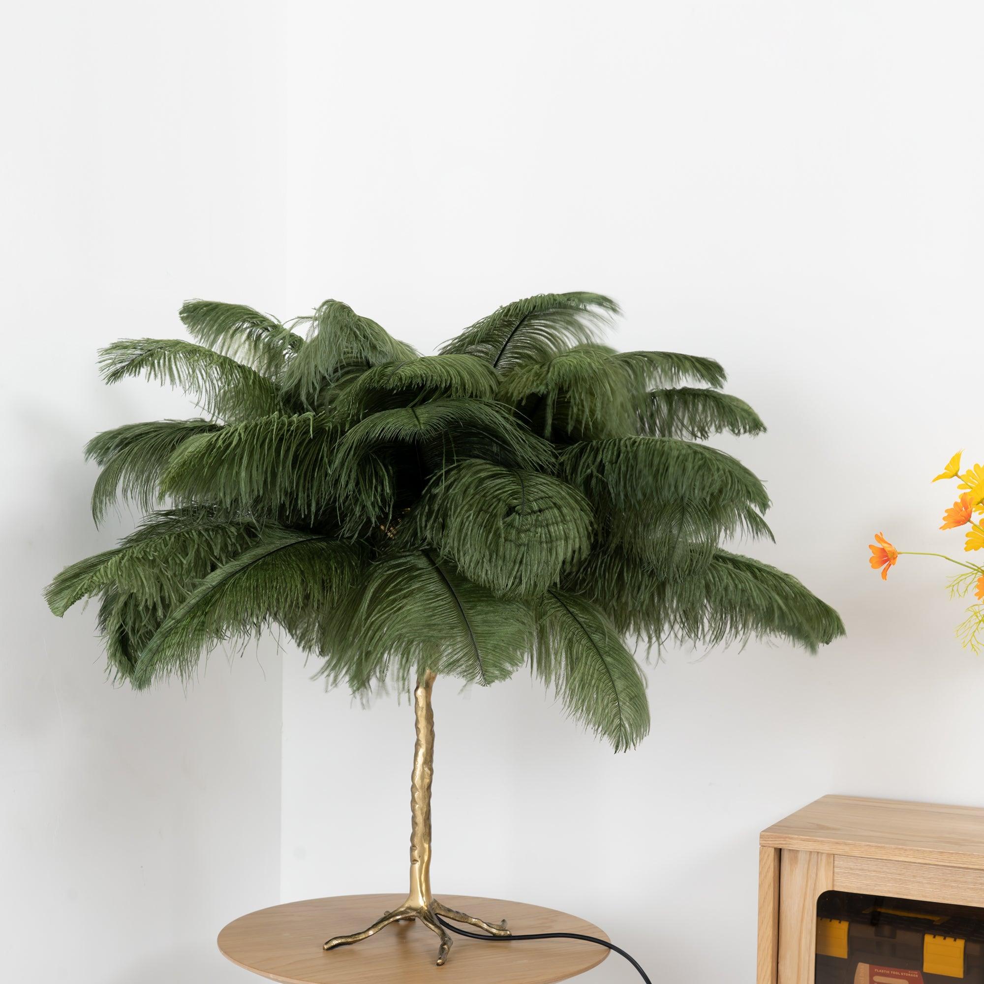 Zephyan Brass Feather Elegant Table Lamp - Letslighting