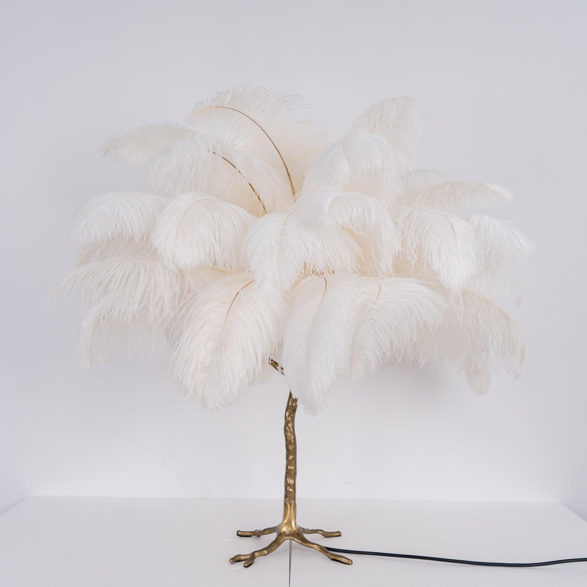 Zephyan Brass Feather Elegant Table Lamp - Letslighting