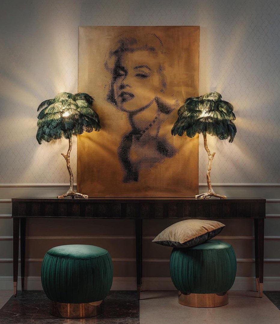 Zephyan Brass Feather Elegant Table Lamp - Letslighting