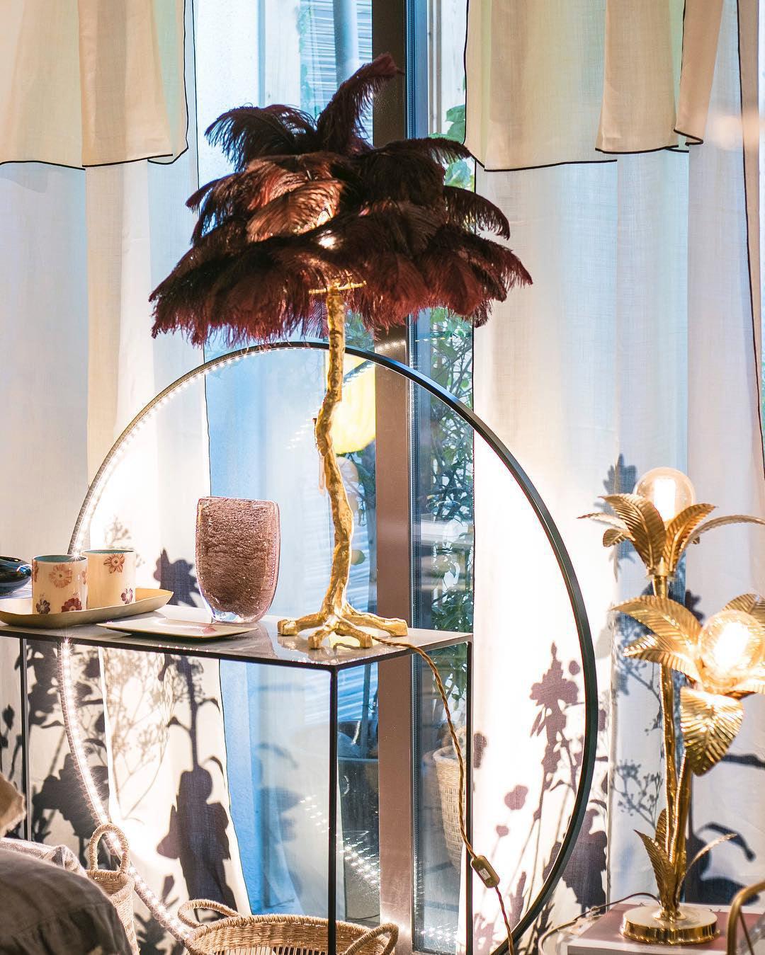 Zephyan Brass Feather Elegant Table Lamp - Letslighting