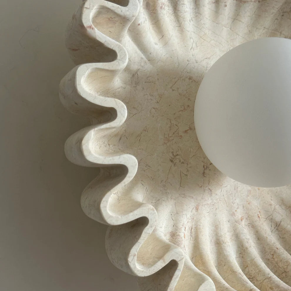 Skyler Unusual Round Marble Glass Wall Lamp - Letslighting