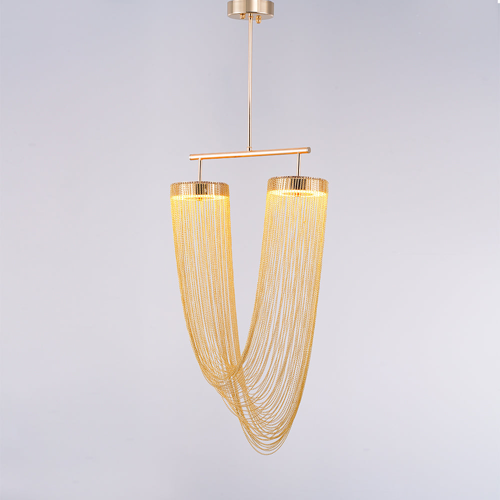 Lustra Pendant Light Copper Chain Sculptural Modern - Letslighting