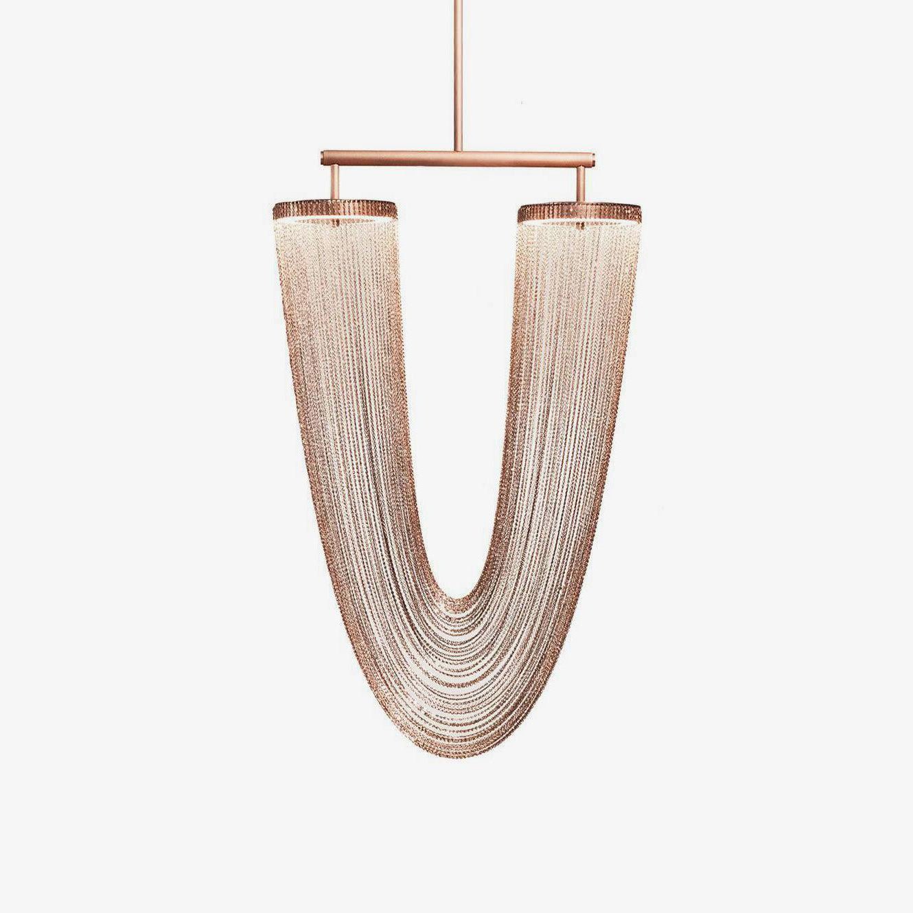 Lustra Pendant Light Copper Chain Sculptural Modern - Letslighting