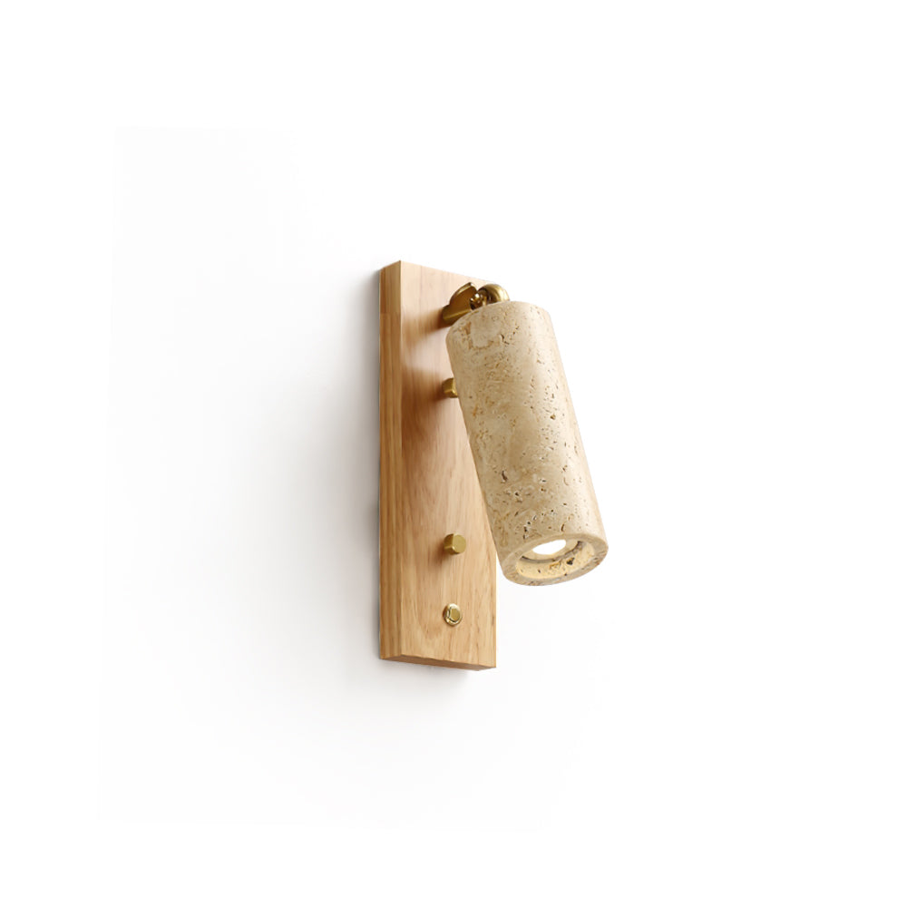 Neptune Wall Lamp Spotlight Yellow Travertine Wood - Letslighting