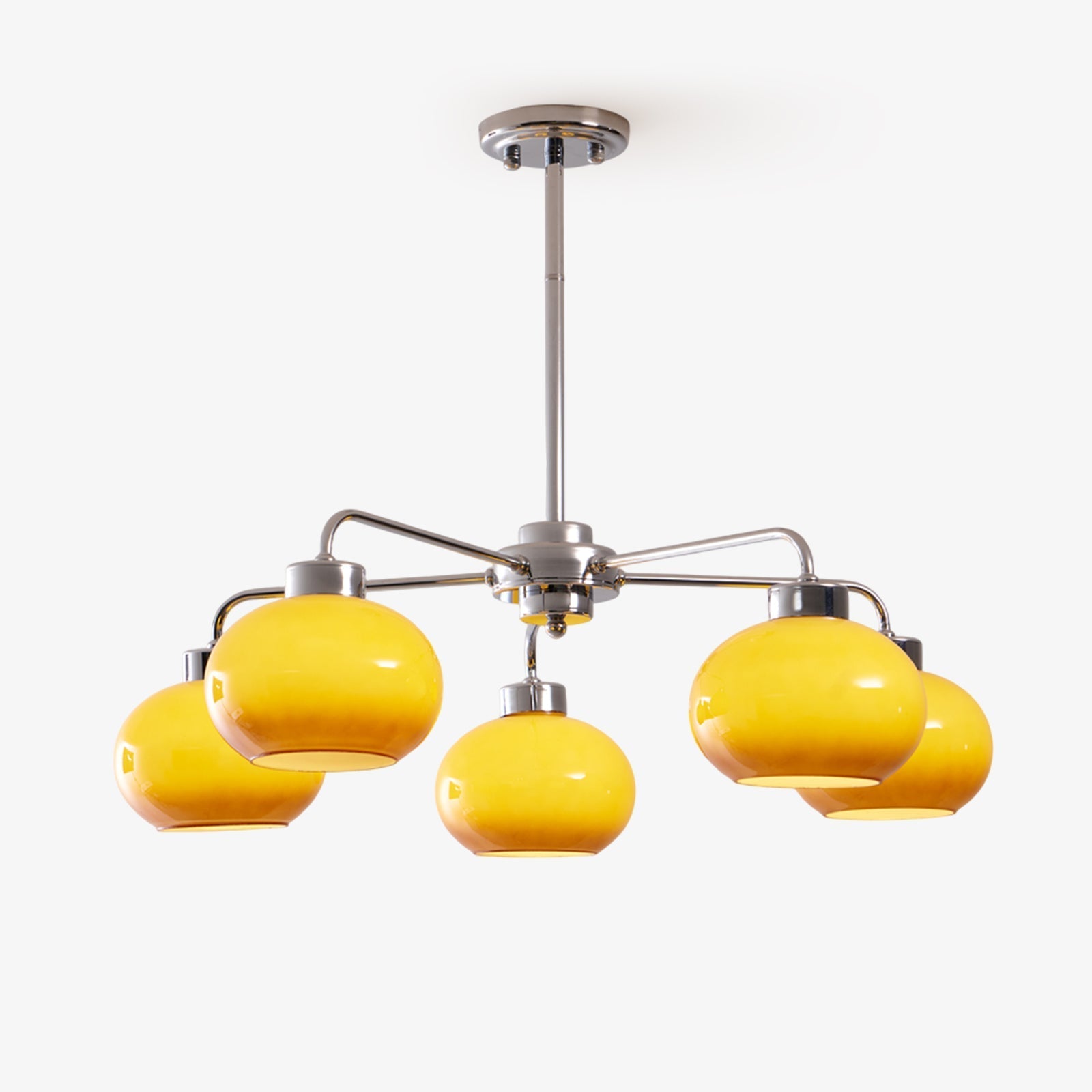 Lustra Chandelier Glass Chrome Geometric Retro - Letslighting