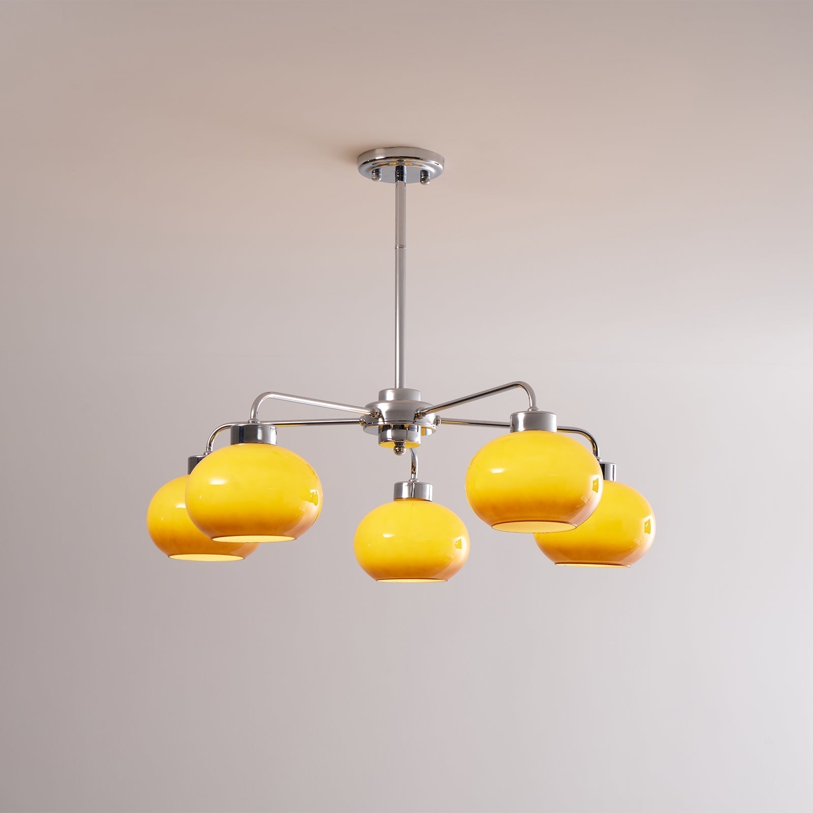 Lustra Chandelier Glass Chrome Geometric Retro - Letslighting