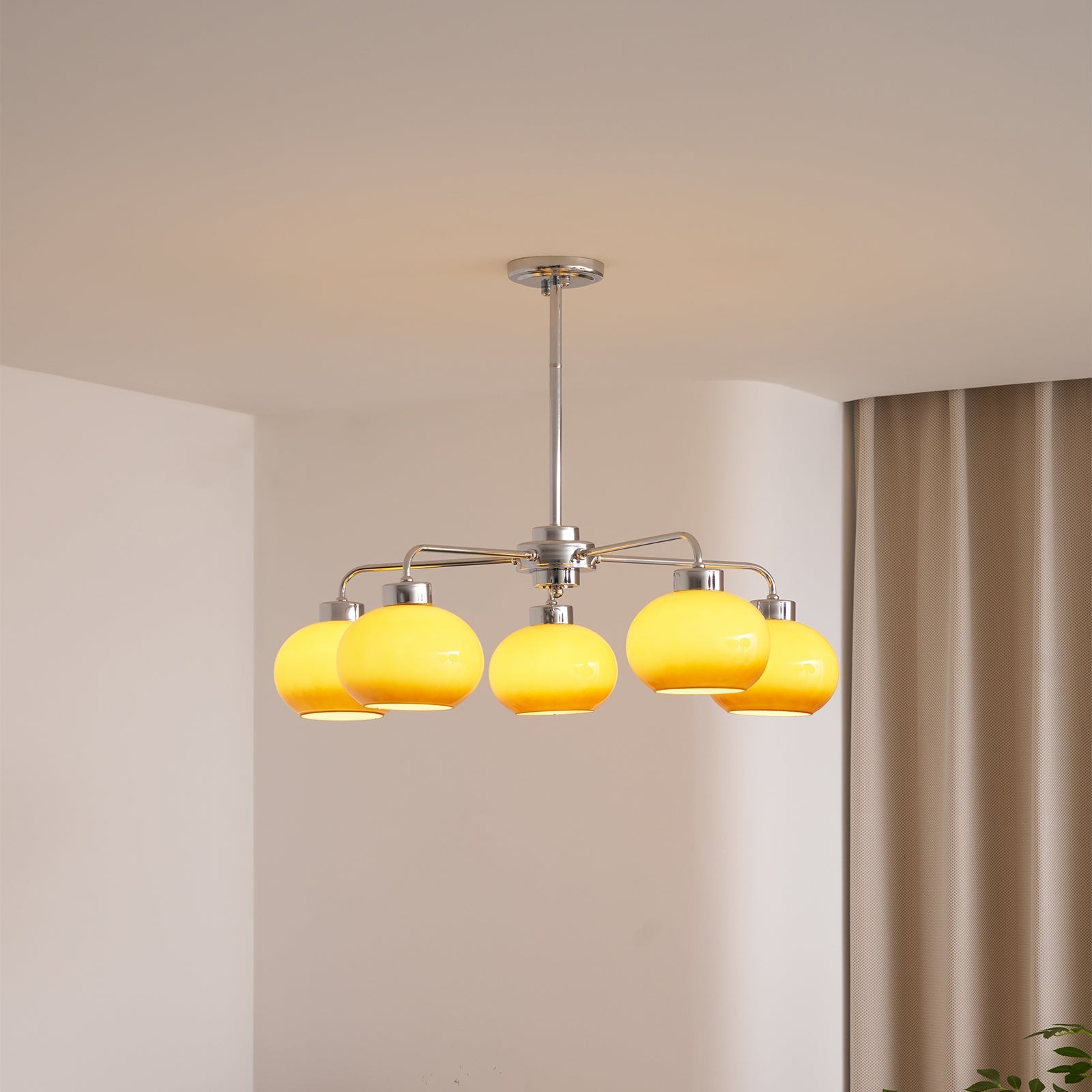 Lustra Chandelier Glass Chrome Geometric Retro - Letslighting
