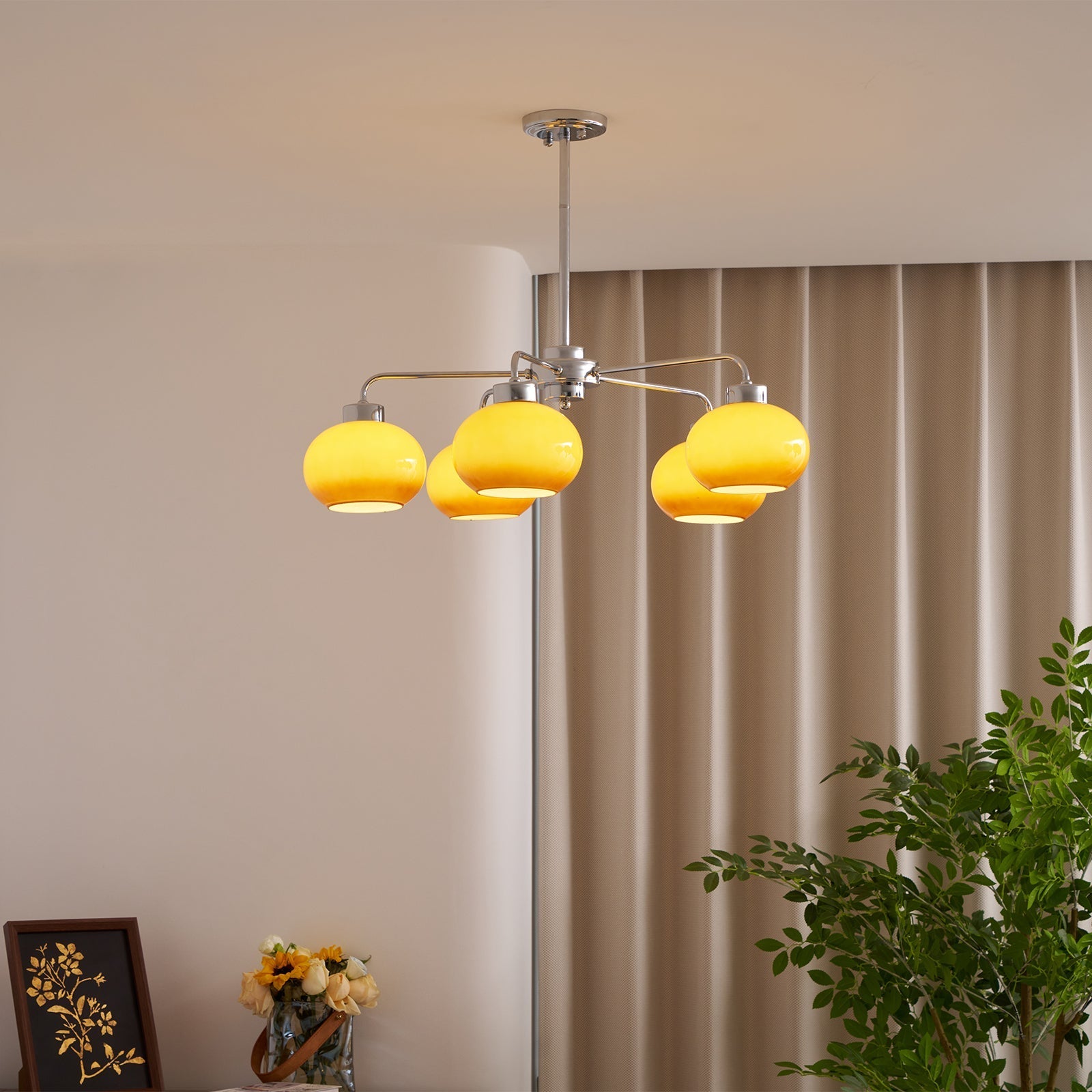 Lustra Chandelier Glass Chrome Geometric Retro - Letslighting