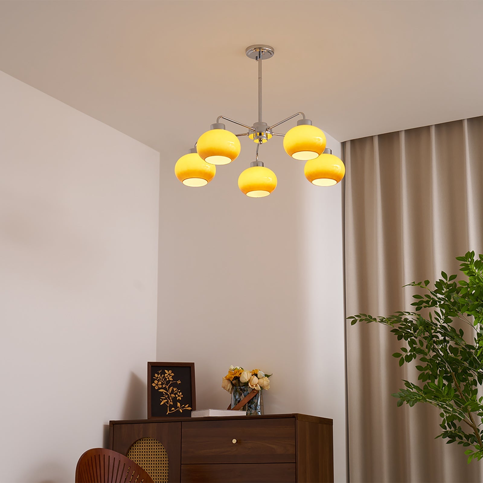 Lustra Chandelier Glass Chrome Geometric Retro - Letslighting