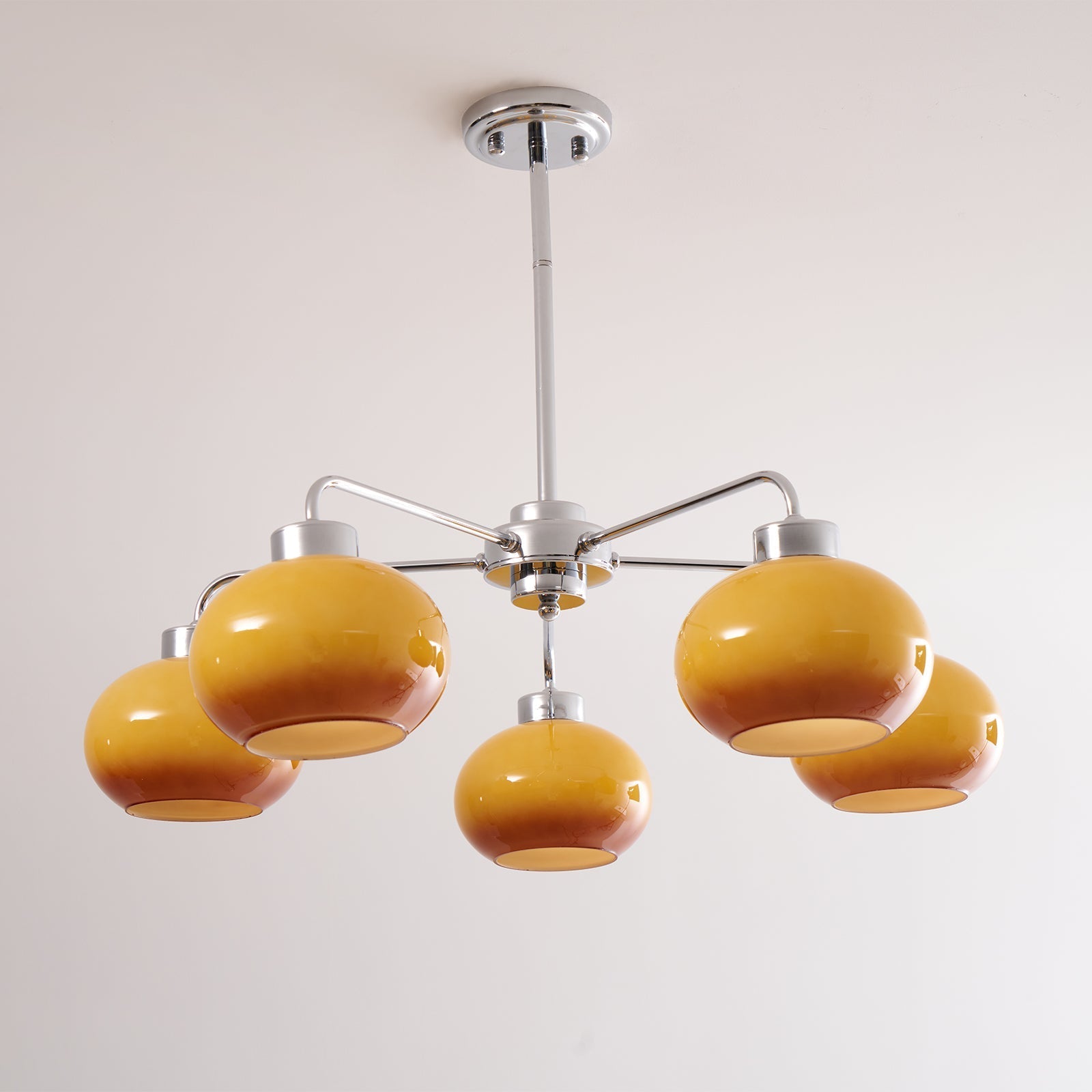 Lustra Chandelier Glass Chrome Geometric Retro - Letslighting